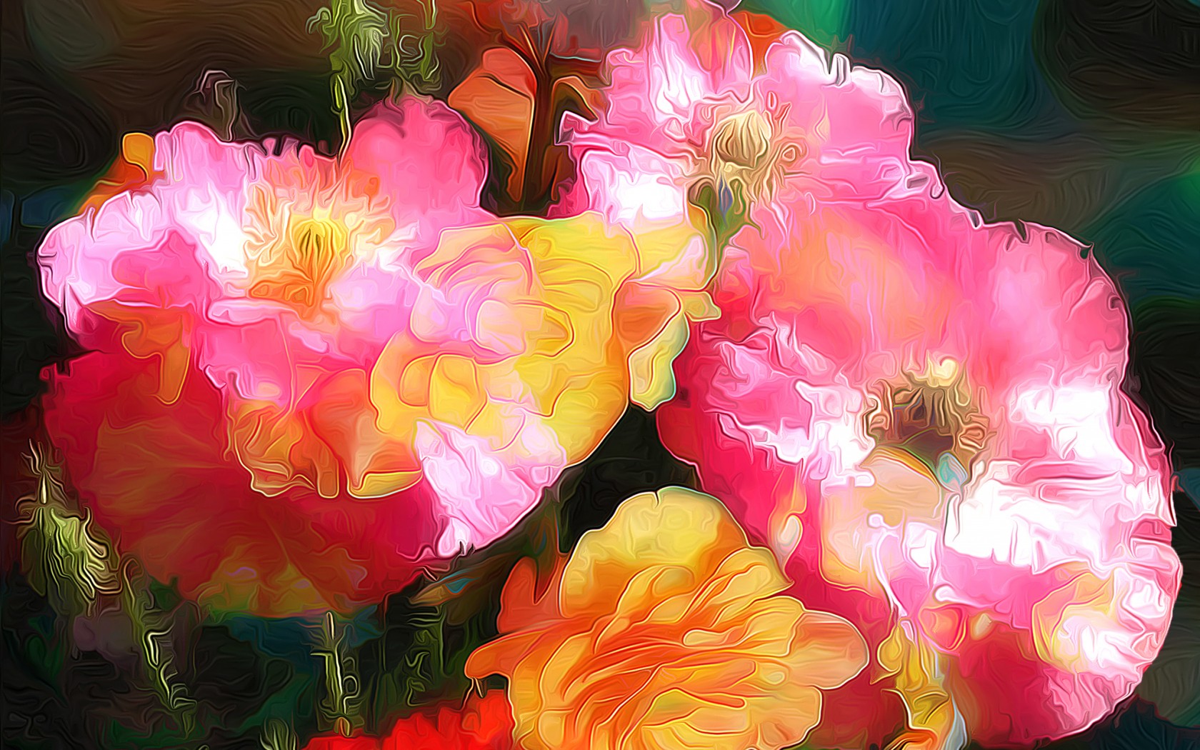 Orange And Pink Flower Background