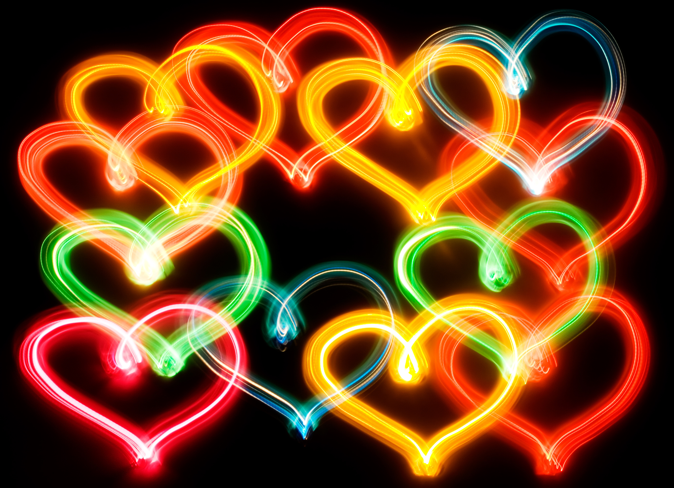 Neon Heart Abstract HD Wallpaper Background Image 2757x1994
