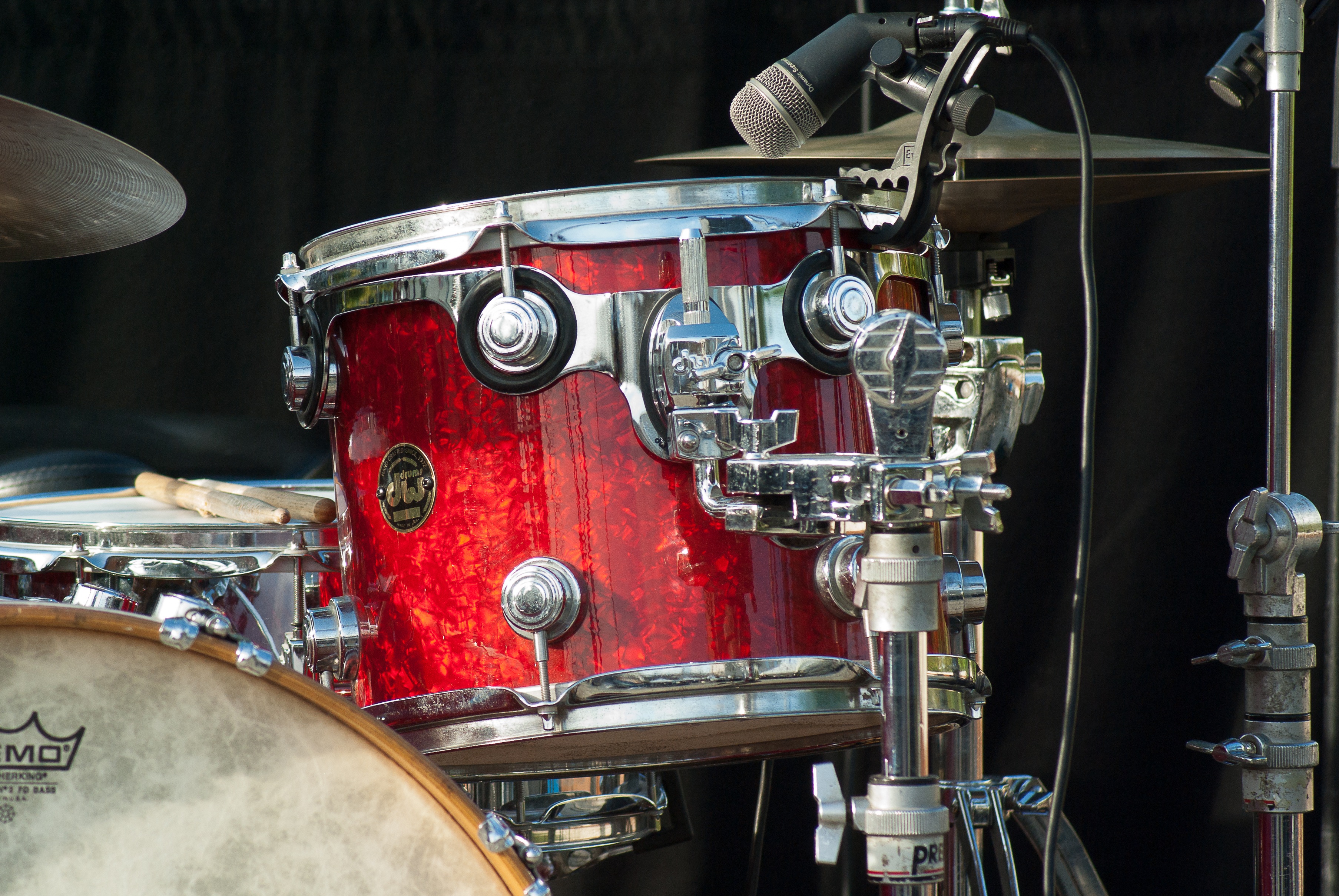 Red drum kit HD Wallpaper Background Image 3613x2419