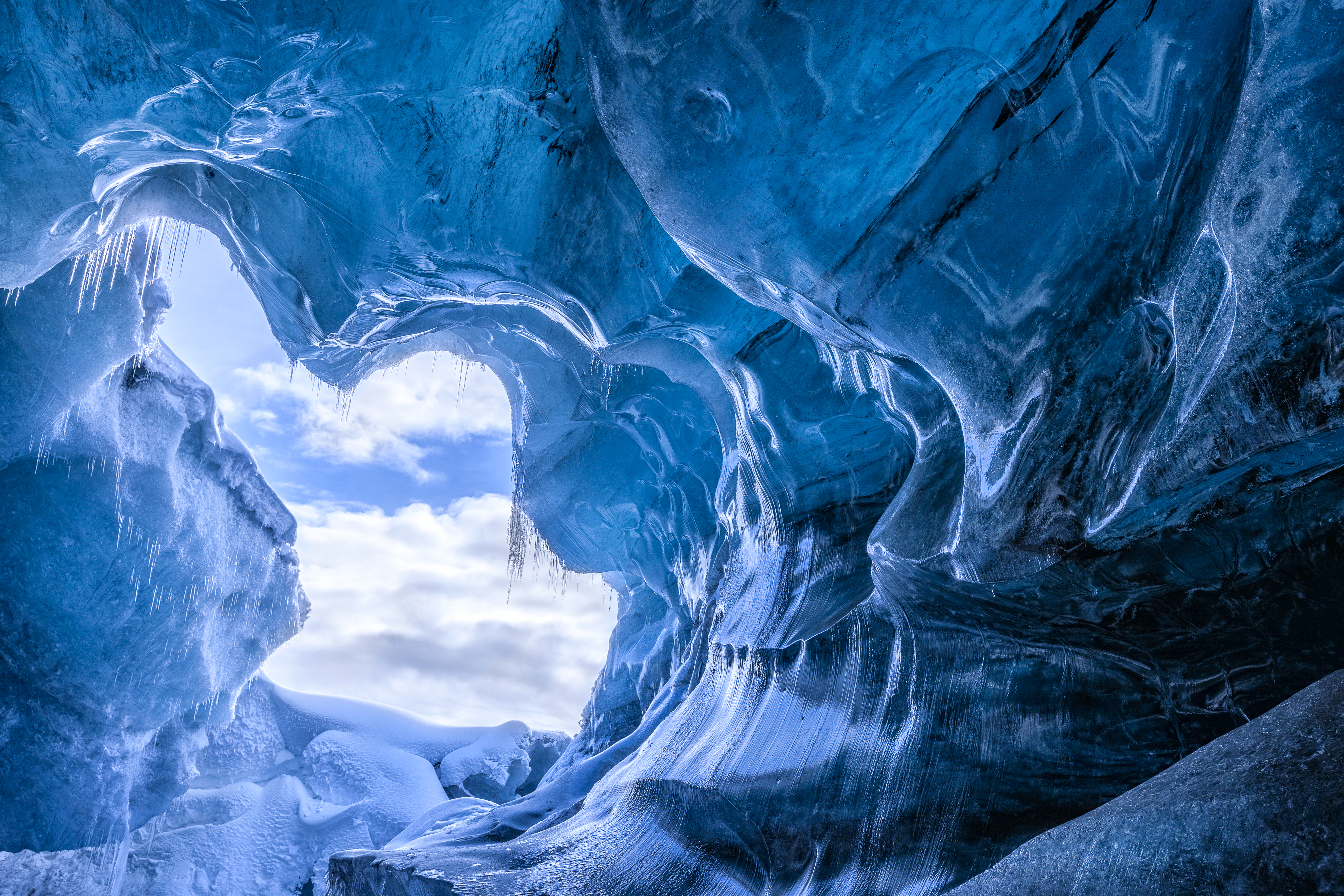 Ice Cave 4k Ultra HD Wallpaper Background Image 5611x3741