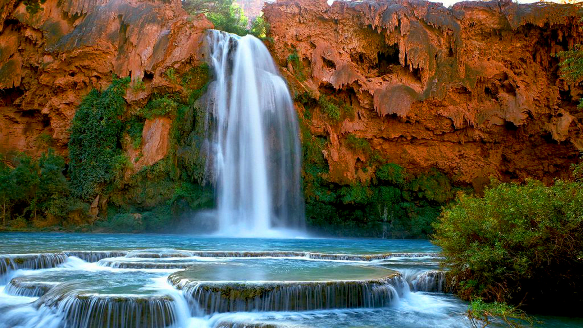 Download Arizona Waterfall Nature Havasu Falls HD Wallpaper