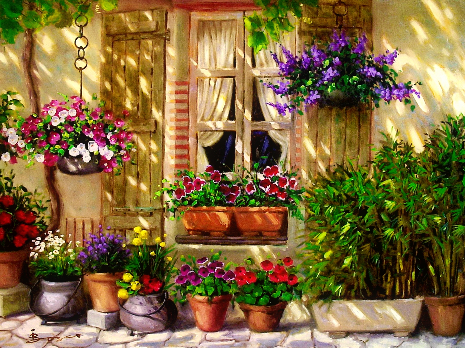 Download Plant Colorful Colors Flower Artistic House Wallpaper