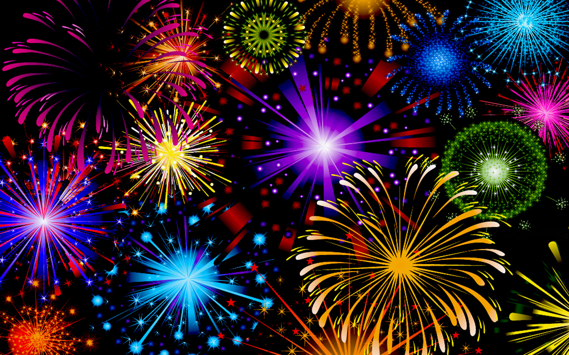 Colorful Fireworks HD Wallpaper Background Image
