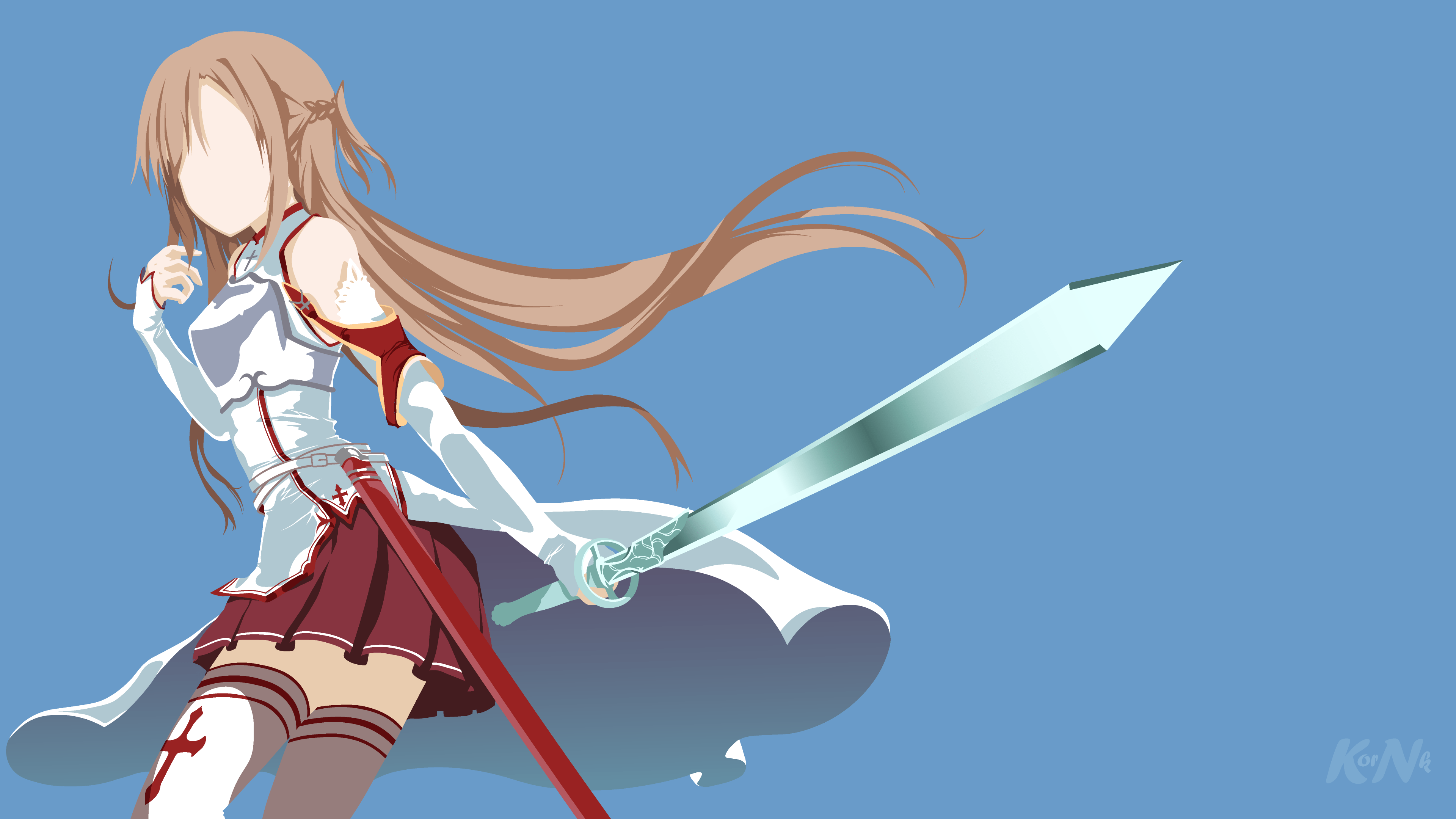 Download Minimalist Asuna Yuuki Anime Sword Art Online 4k Ultra HD Wallpaper