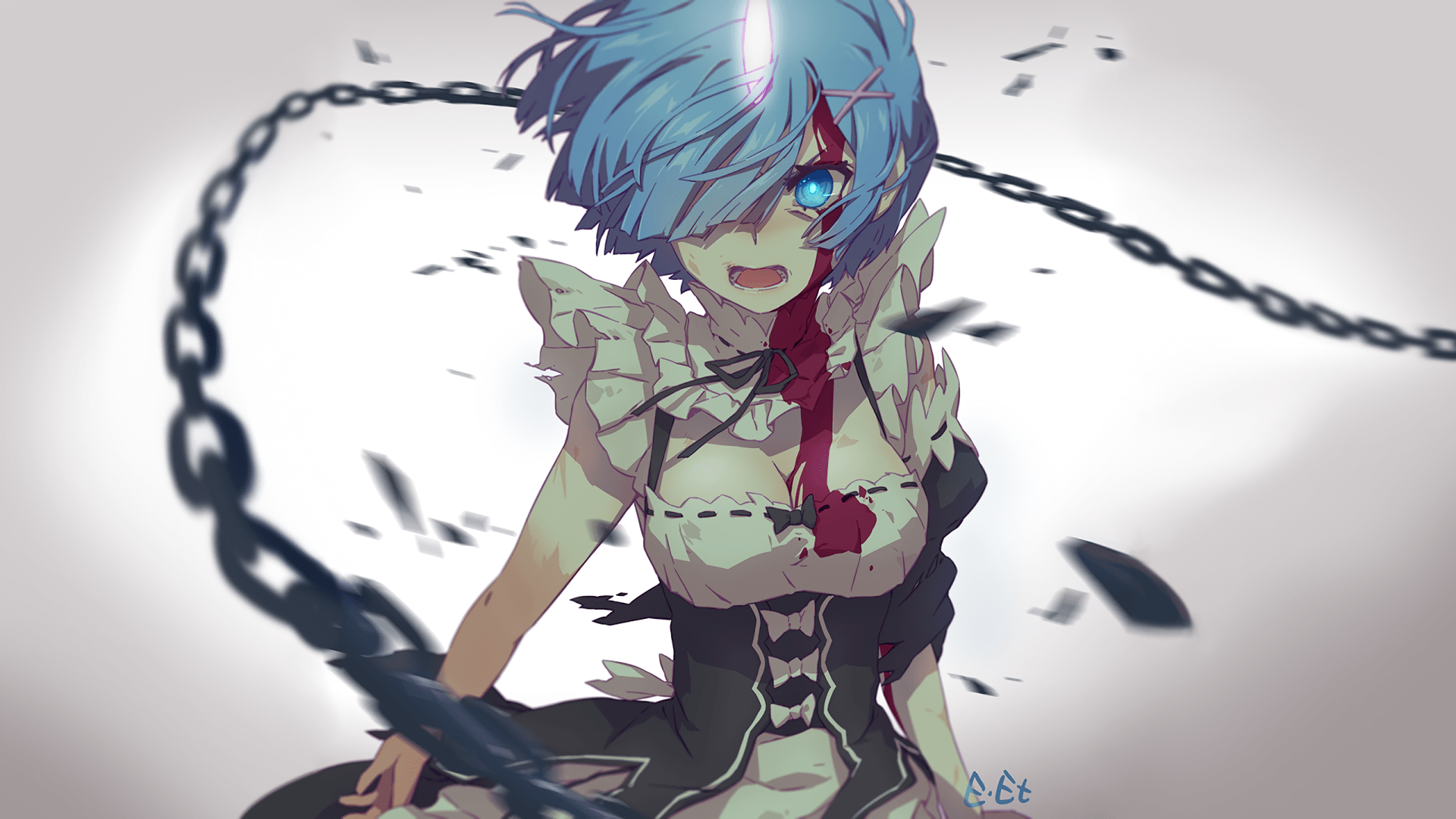 Rem in Chains Blue Despair ReZERO HD Wallpaper
