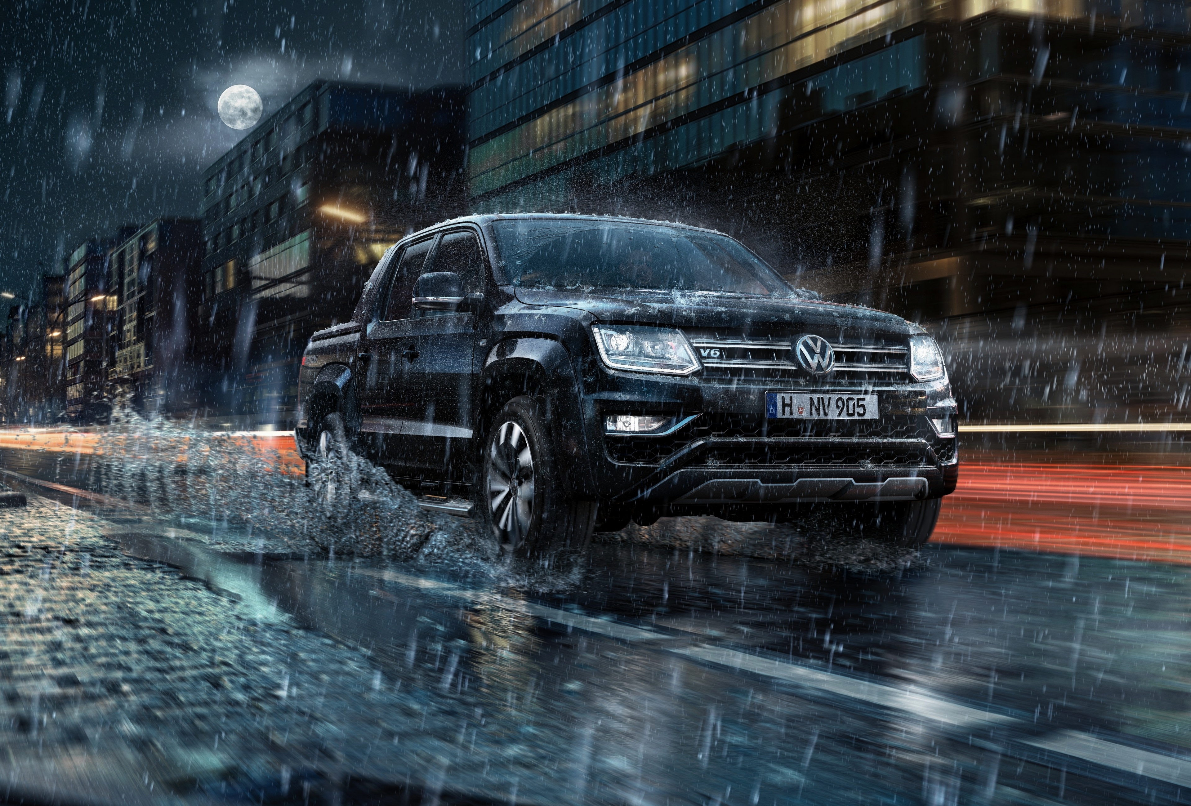 Download Rain Car Volkswagen Vehicle Volkswagen Amarok 4k Ultra HD