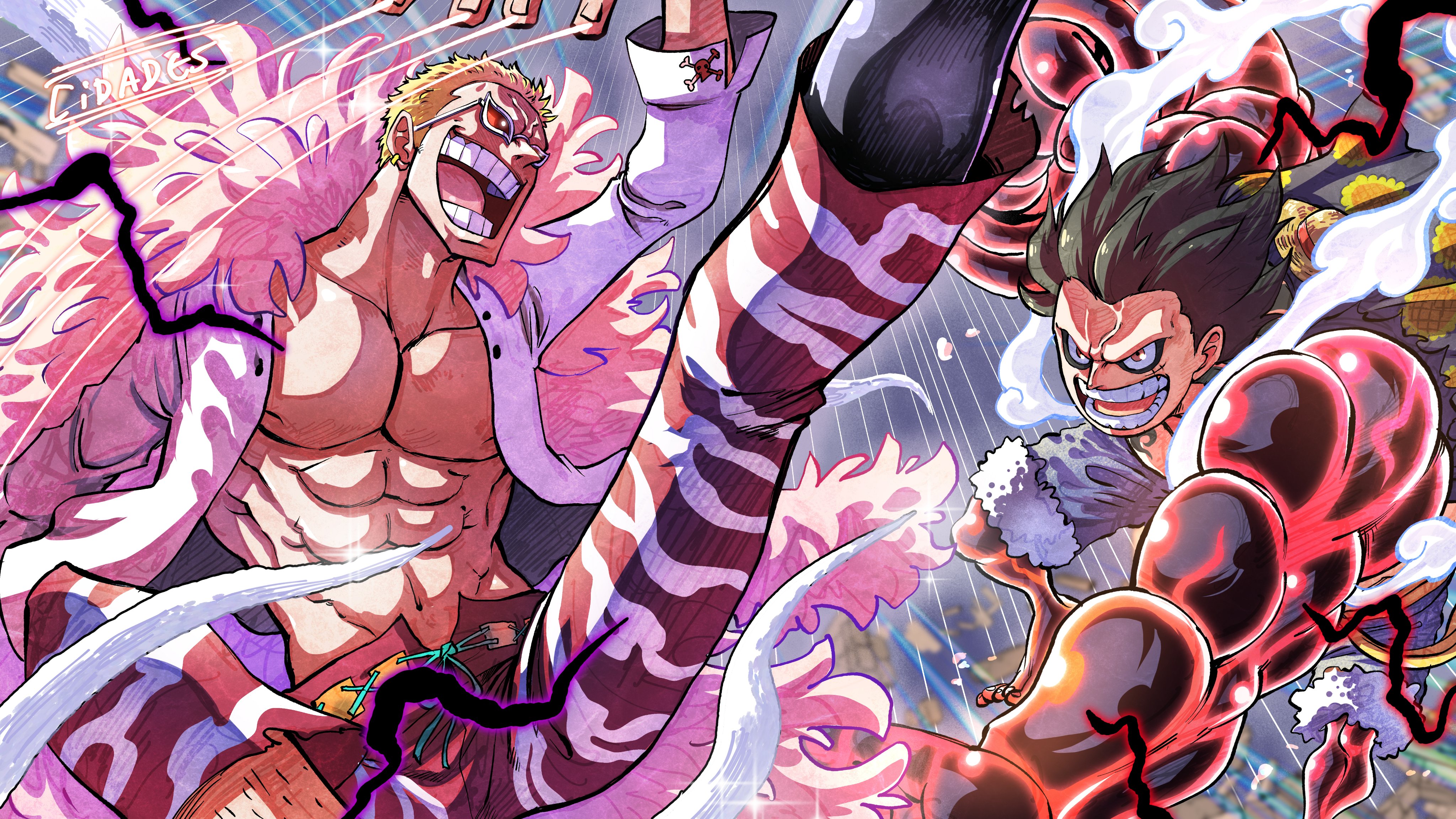 Download Donquixote Doflamingo Monkey D. Luffy Gear Fourth Anime One