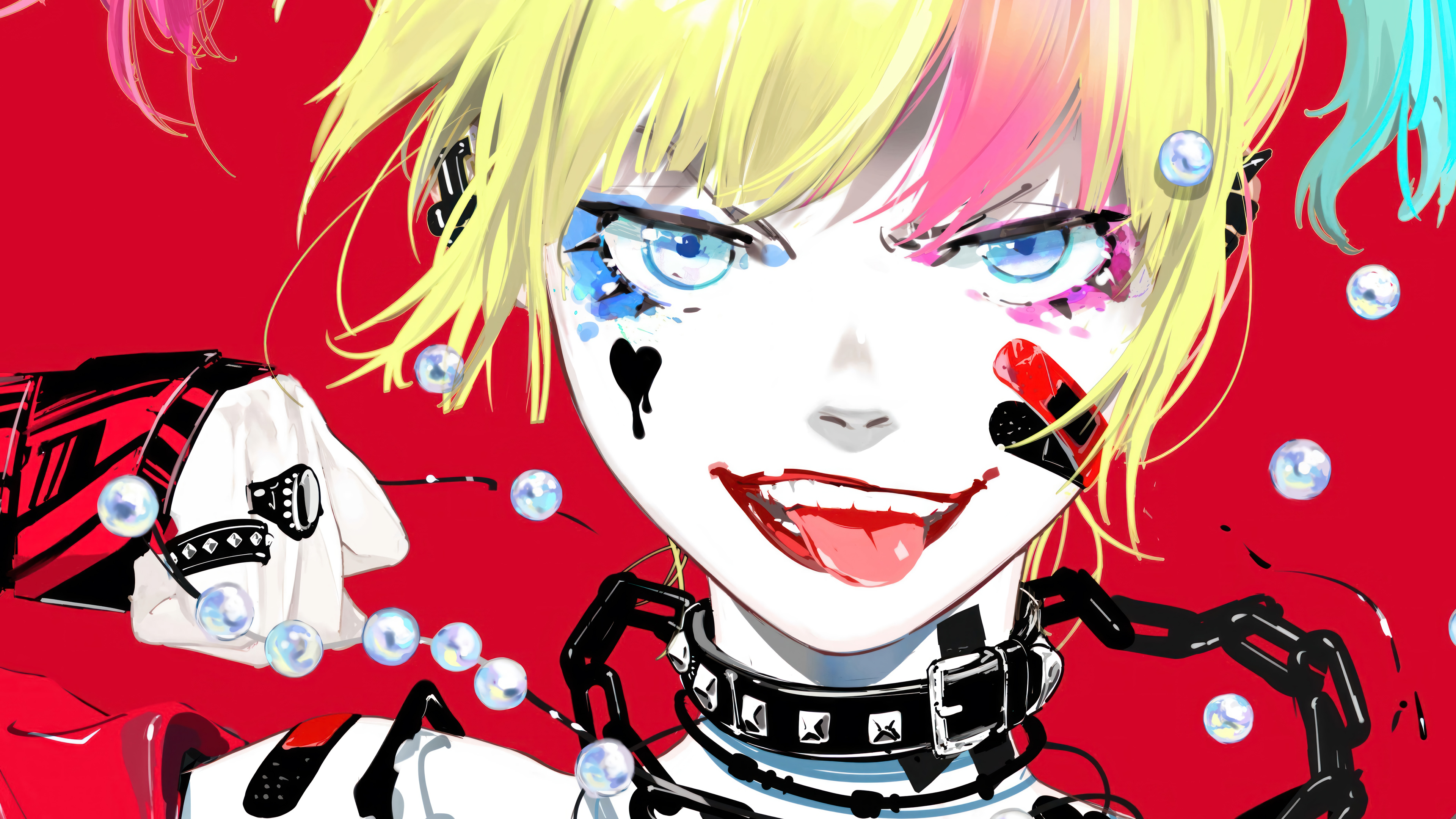 Vibrant Harley Quinn Animestyle HD Wallpaper