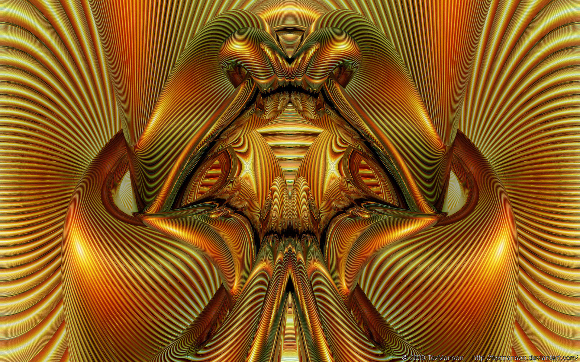 Mesmeric Golden Swirls HD Wallpaper by TexManson