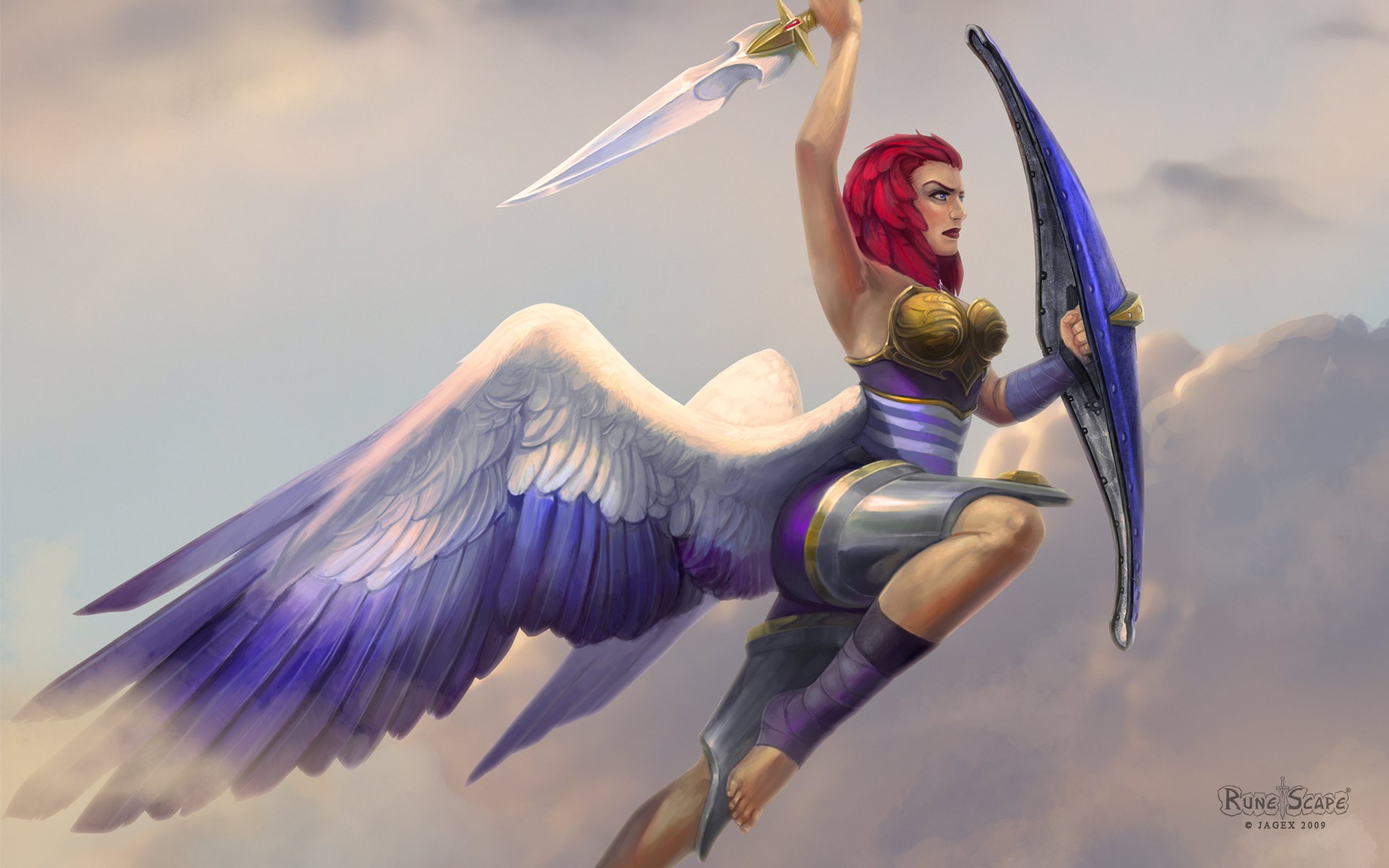Download Warrior Angel Wings Video Game Runescape HD Wallpaper