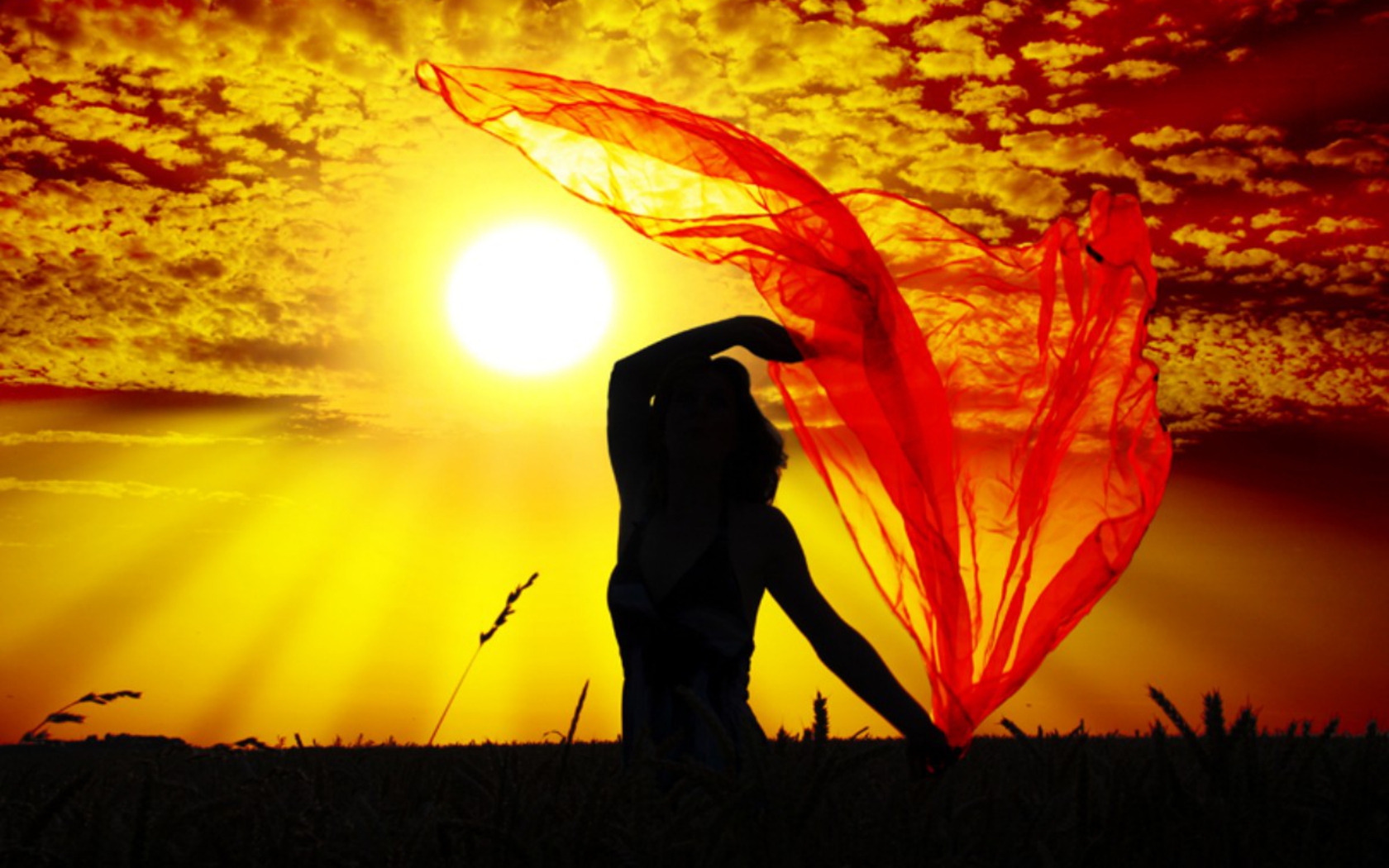 Download Sky Dancing Sunlight Sunset Model Woman Photography Wallpaper