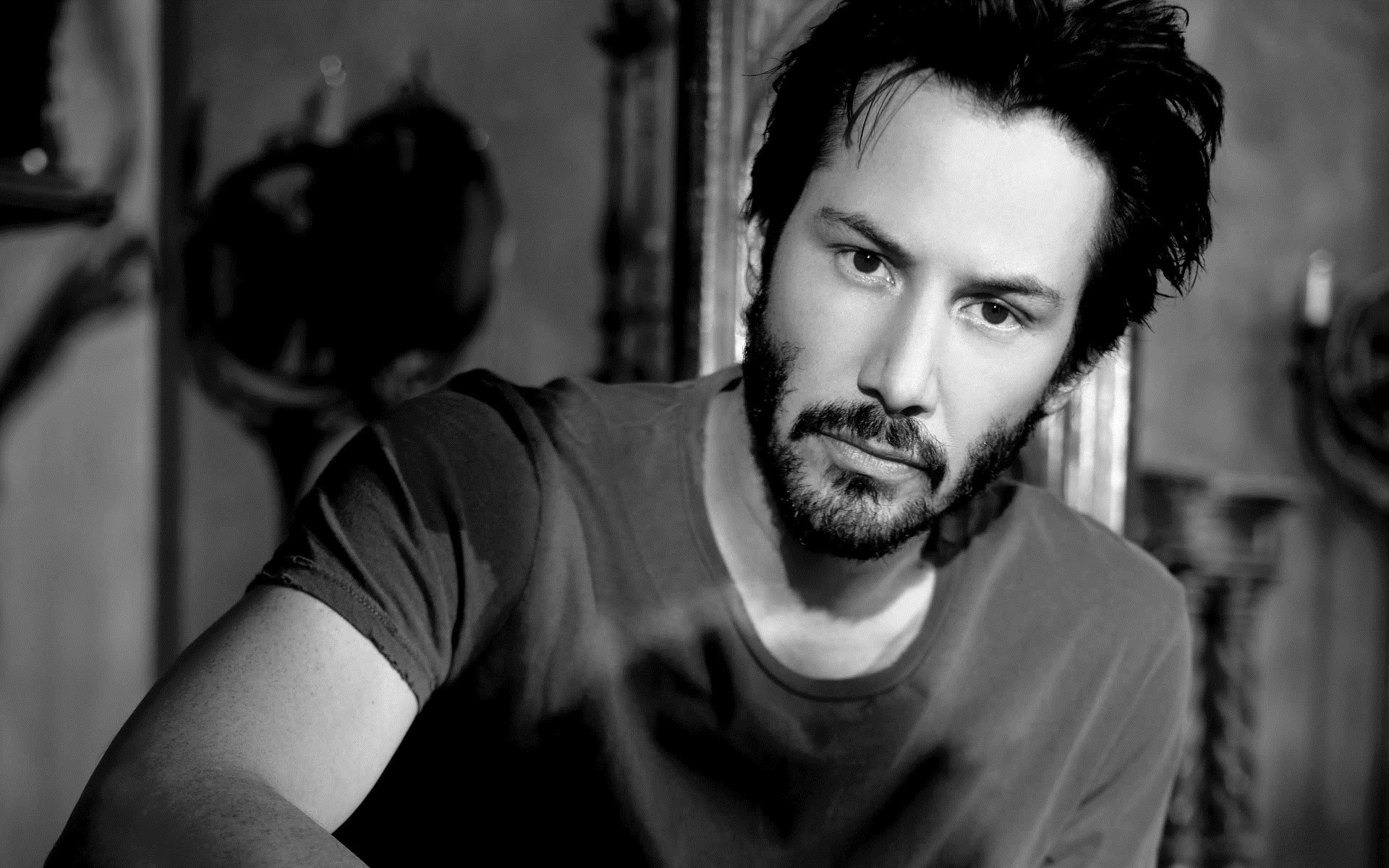 Keanu Reeves Hd Celebrity Portrait Classic Black White Wallpaper