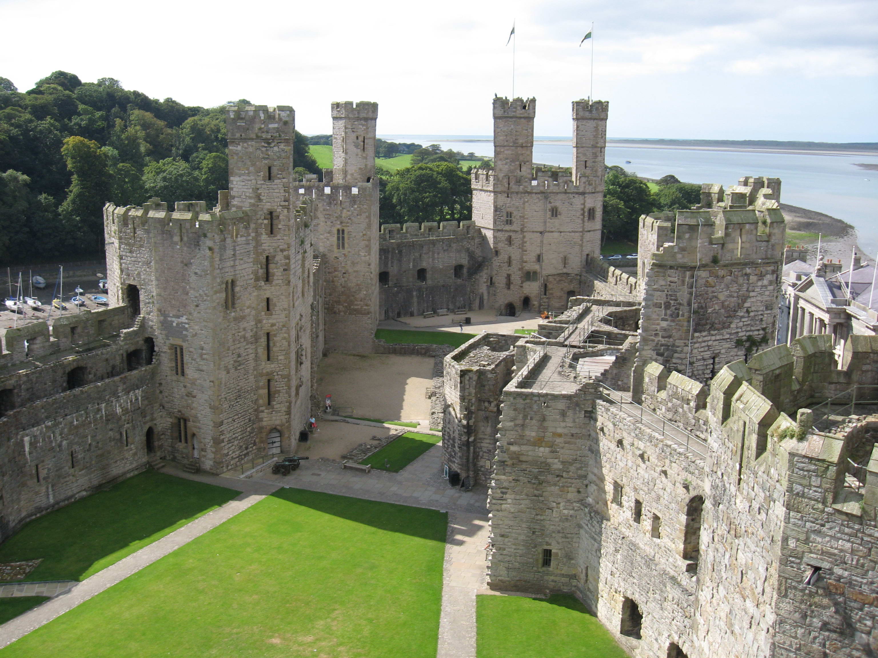 Caernarfon Castle Aerial View