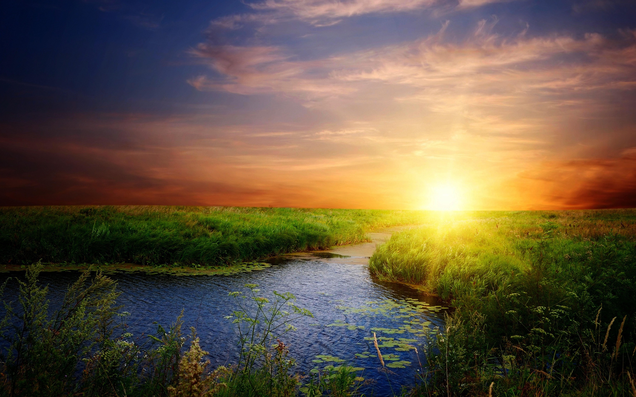 Tranquil Sunrise HD Wallpaper of Nature's Beauty