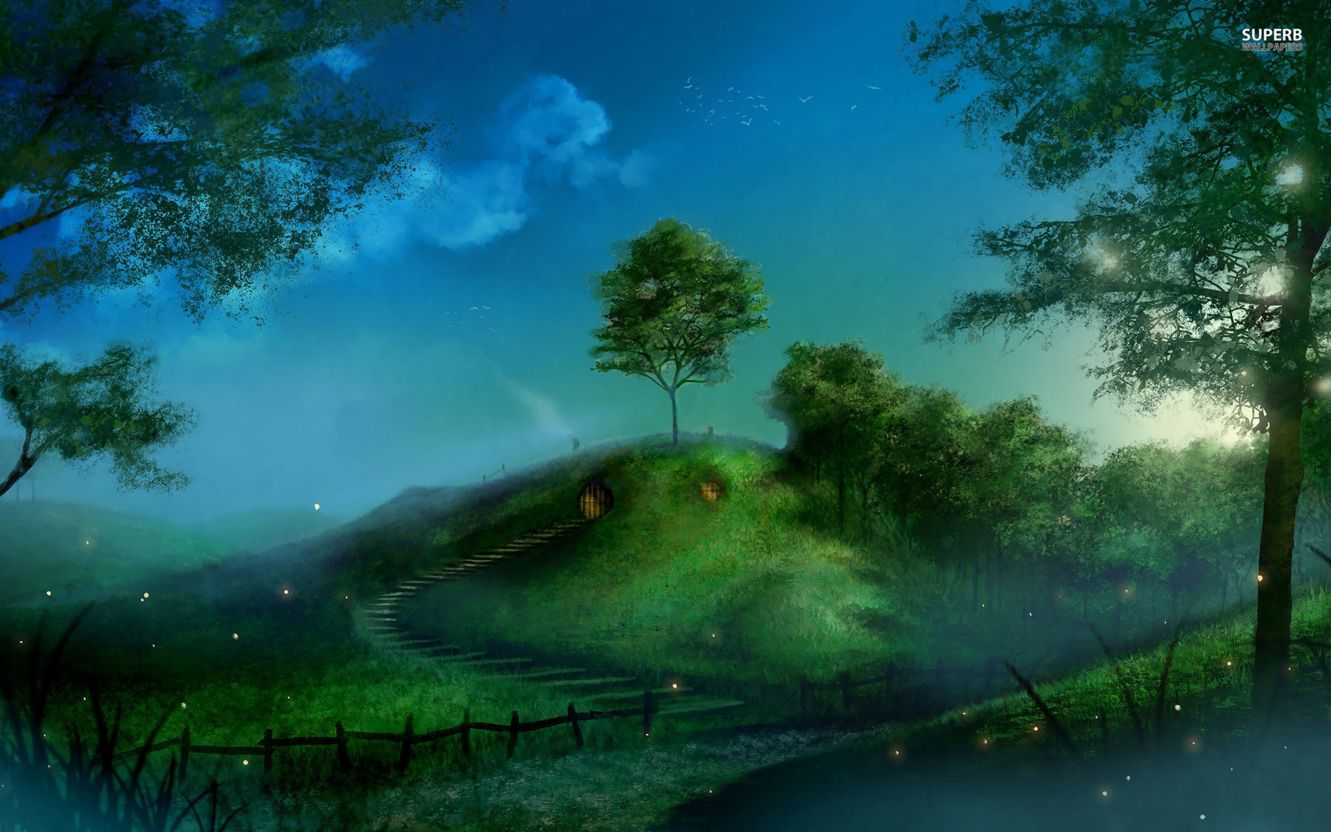 Download Grass Fantasy House HD Wallpaper