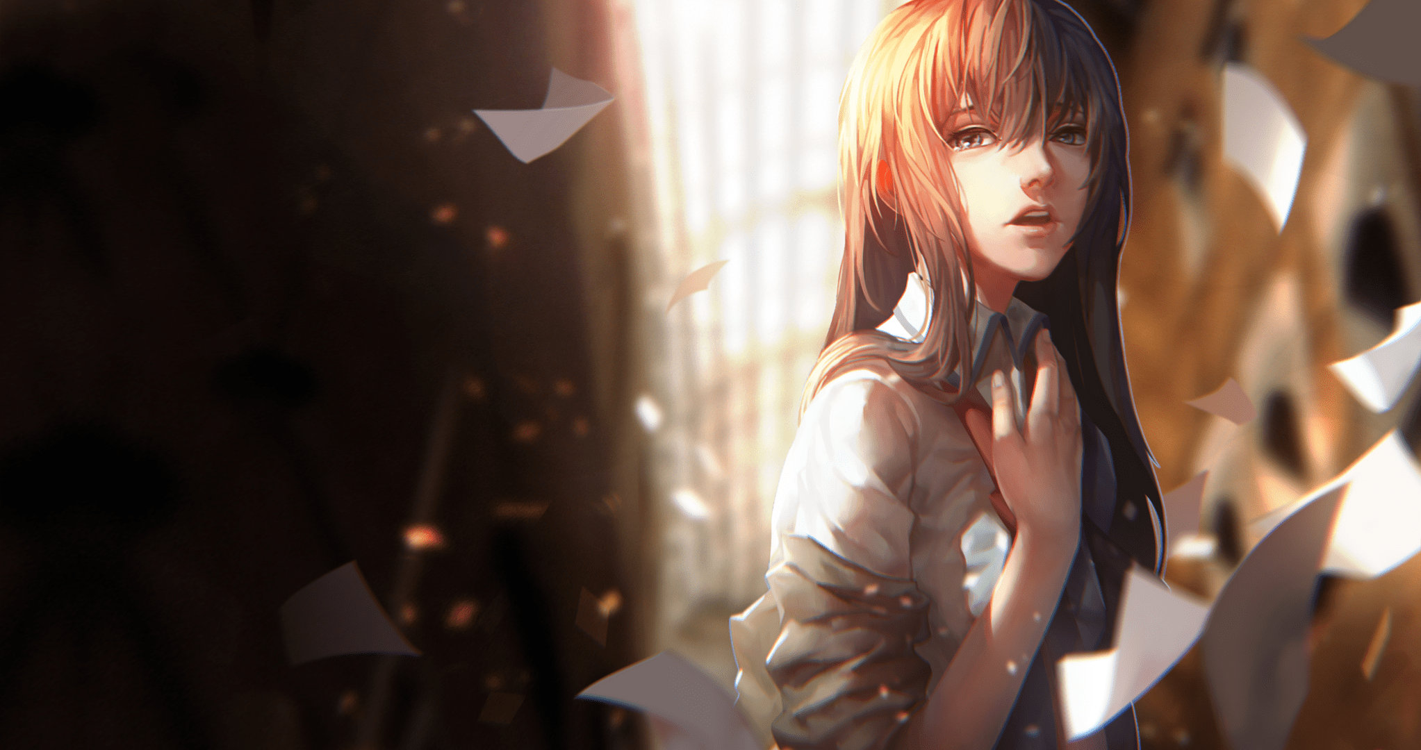 Makise Kurisu HD Wallpaper Background Image 2045x1080