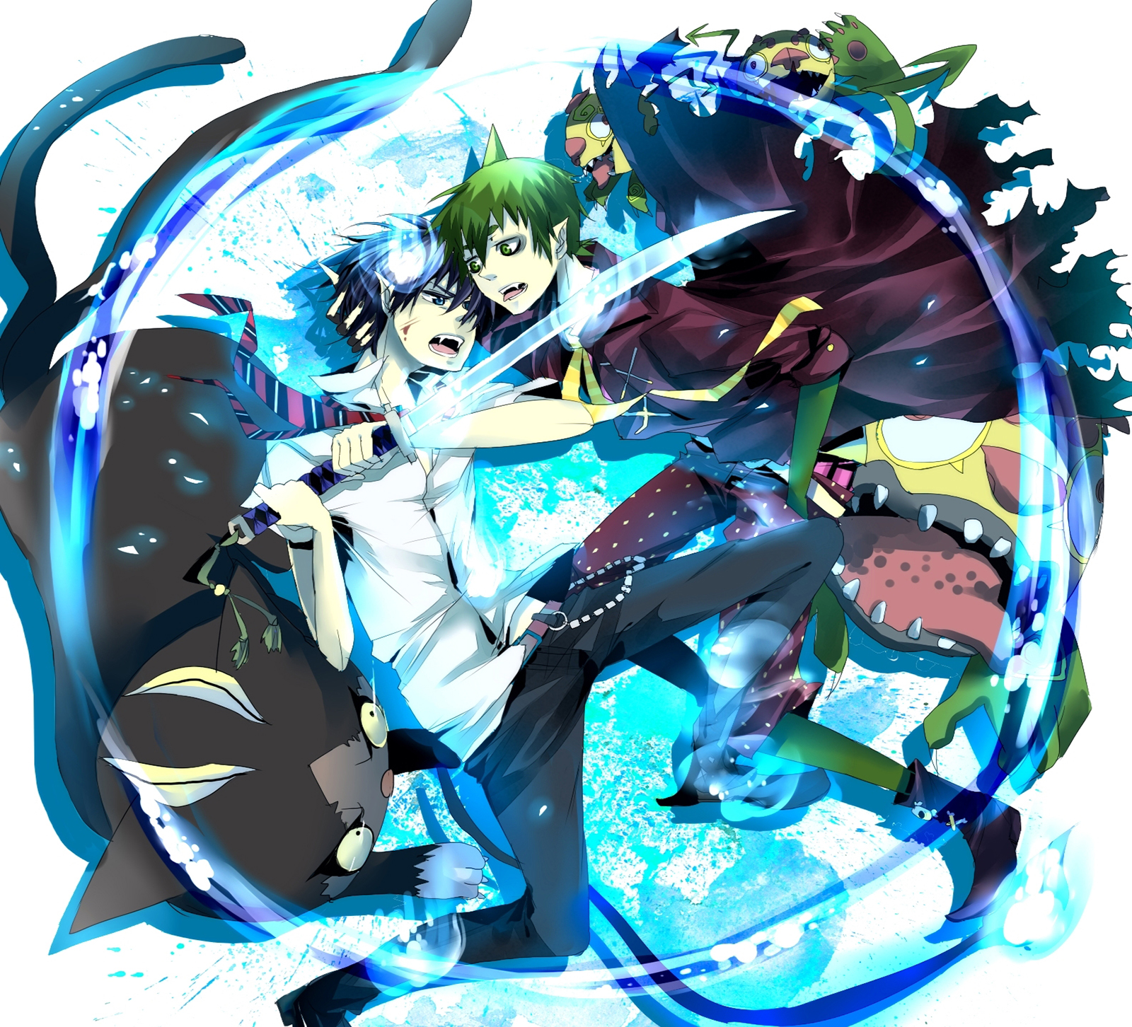 HD Wallpaper Kuro & Amaimon Battle in Ao No Exorcist