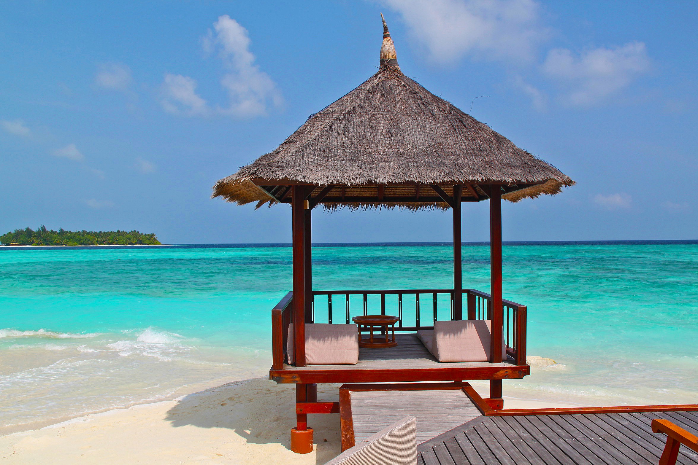 Download Sand Tropical Beach Ocean Horizon Hut Photography Holiday HD Wallpaper by sharonang