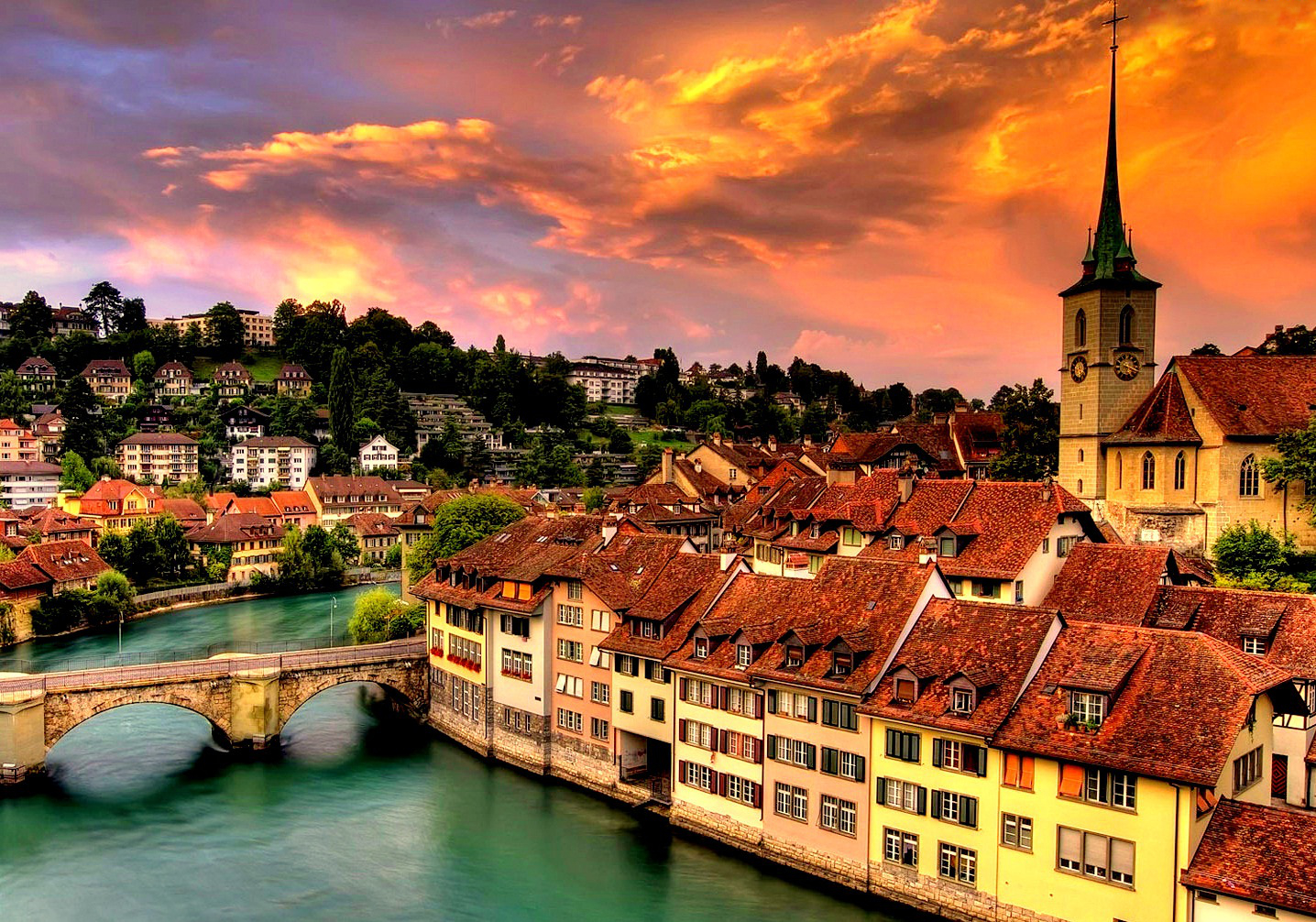 Bern Cityscape HDR: Stunning Switzerland Skyline HD Wallpaper