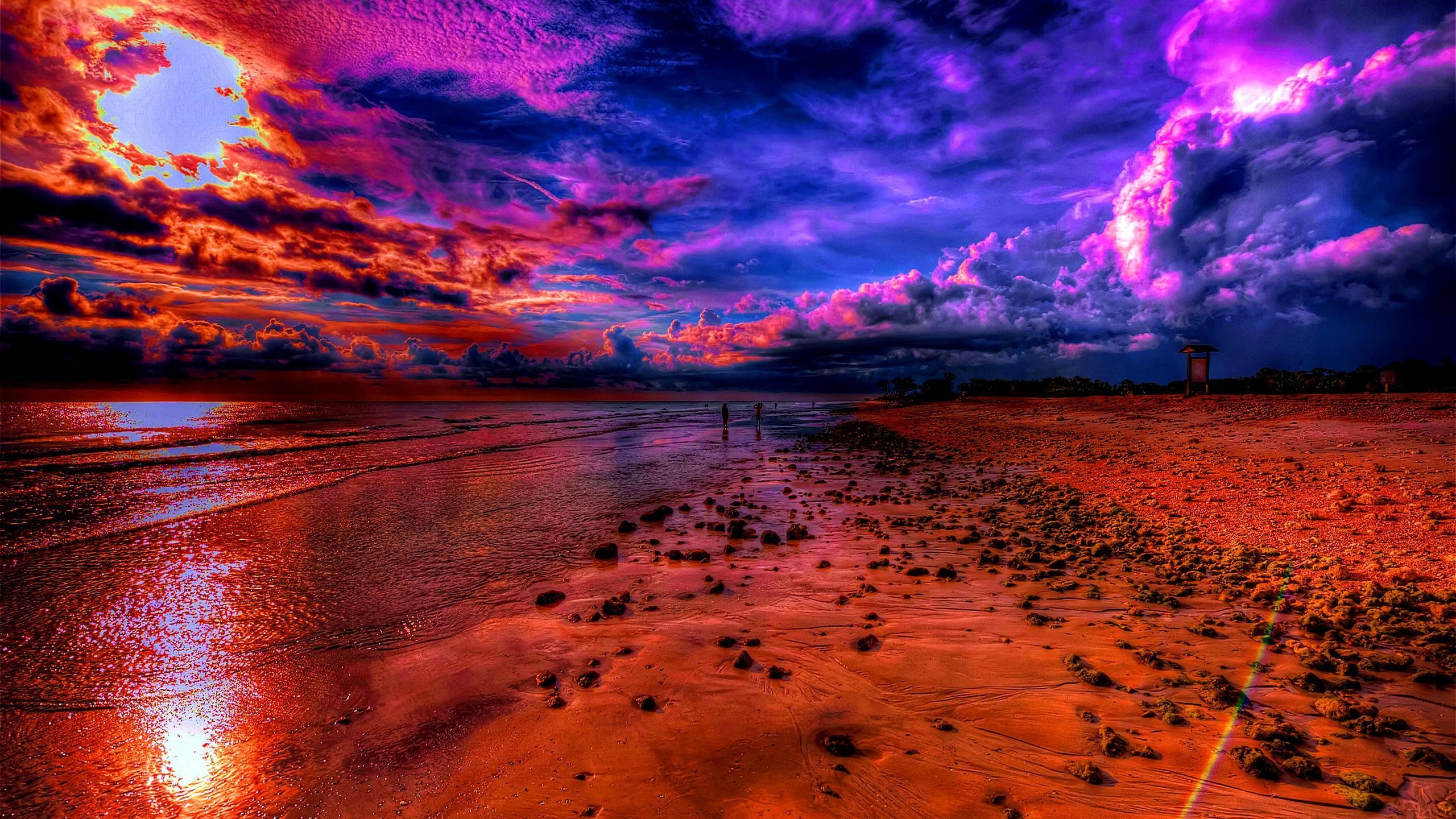 Sunset Sky over Beach Fondo de pantalla HD Fondo de Escritorio 2560x1440 ID692165