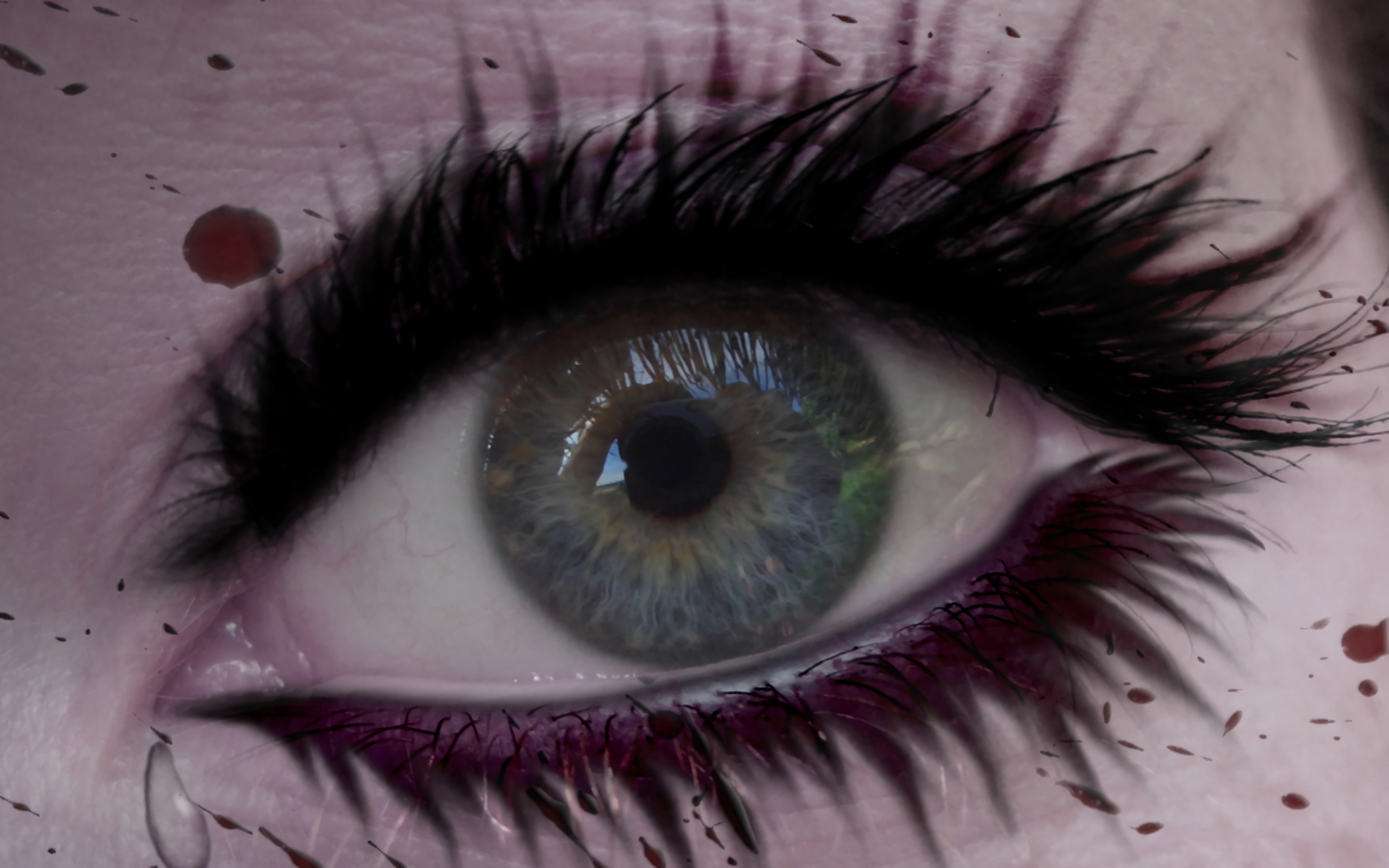 Download Blood Closeup Dark Eye HD Wallpaper