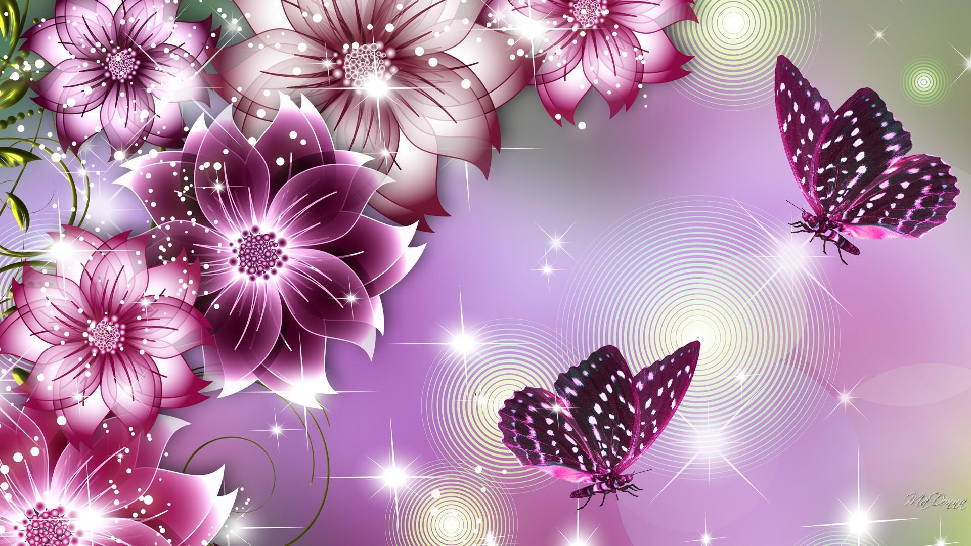 Beautiful Flowers And Butterflies Wallpapers