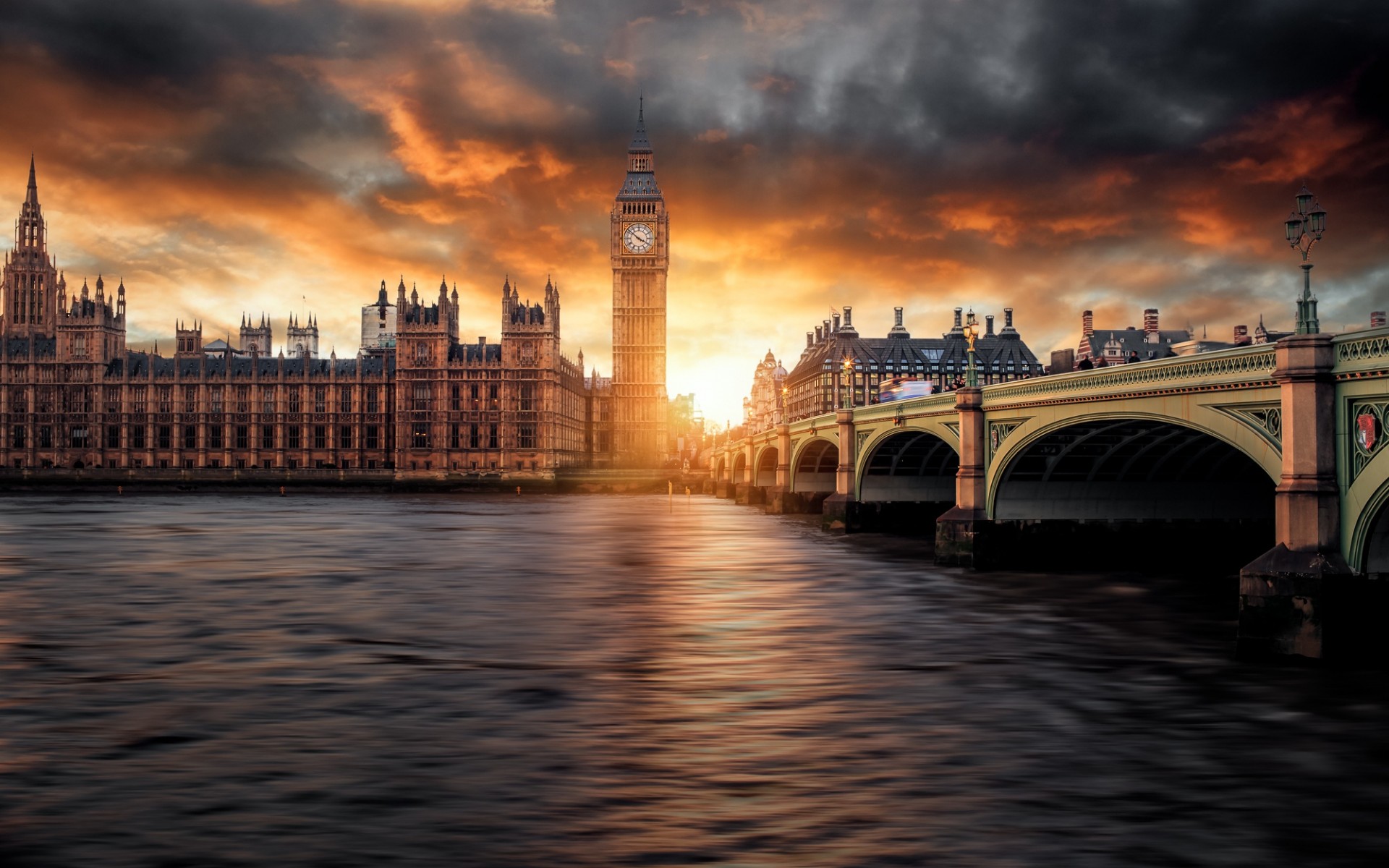 Download Cloud Sunset City London Man Made Big Ben HD Wallpaper