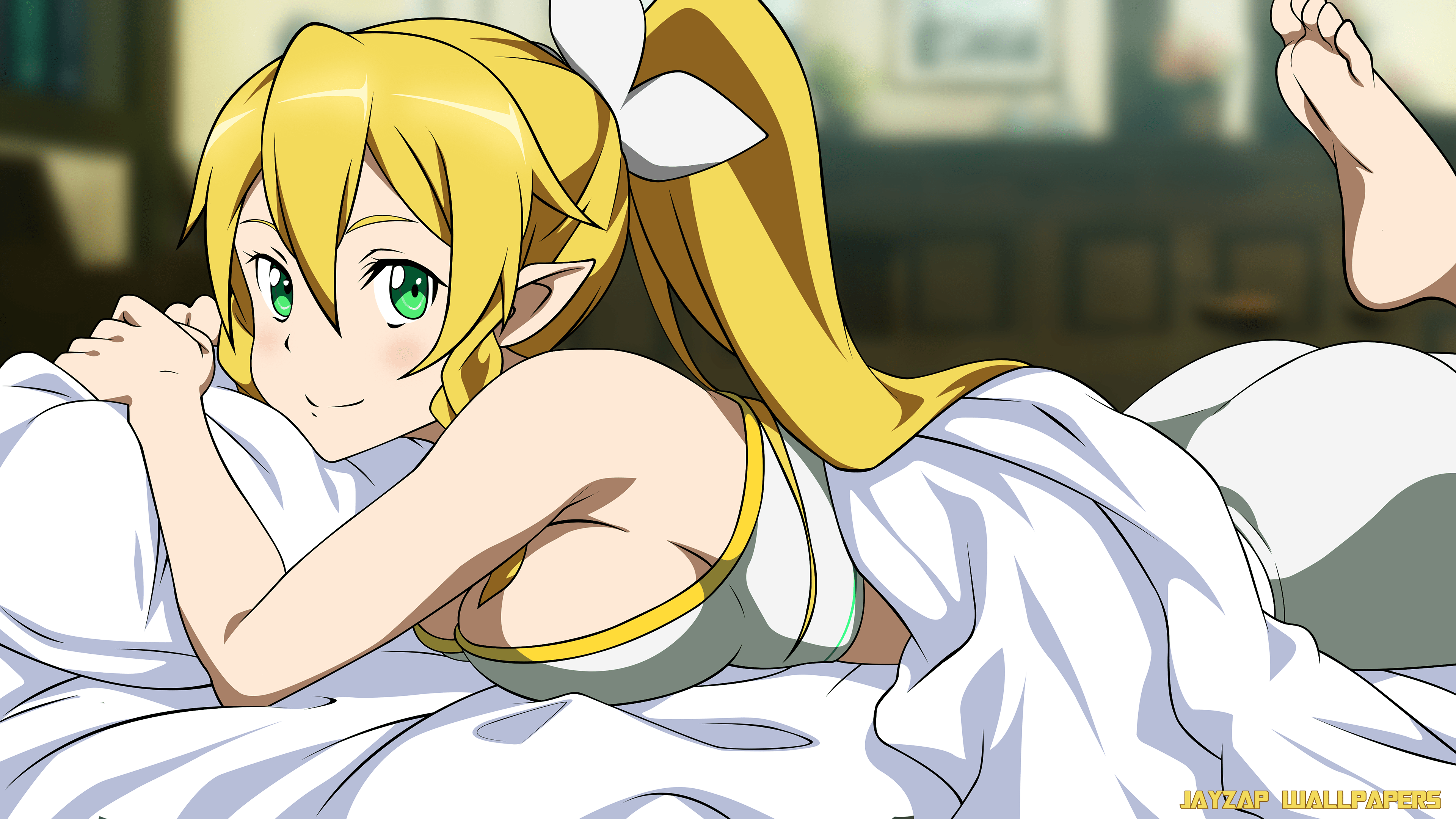 Leafa Relaxing Sword Art Online 4K HD Wallpaper