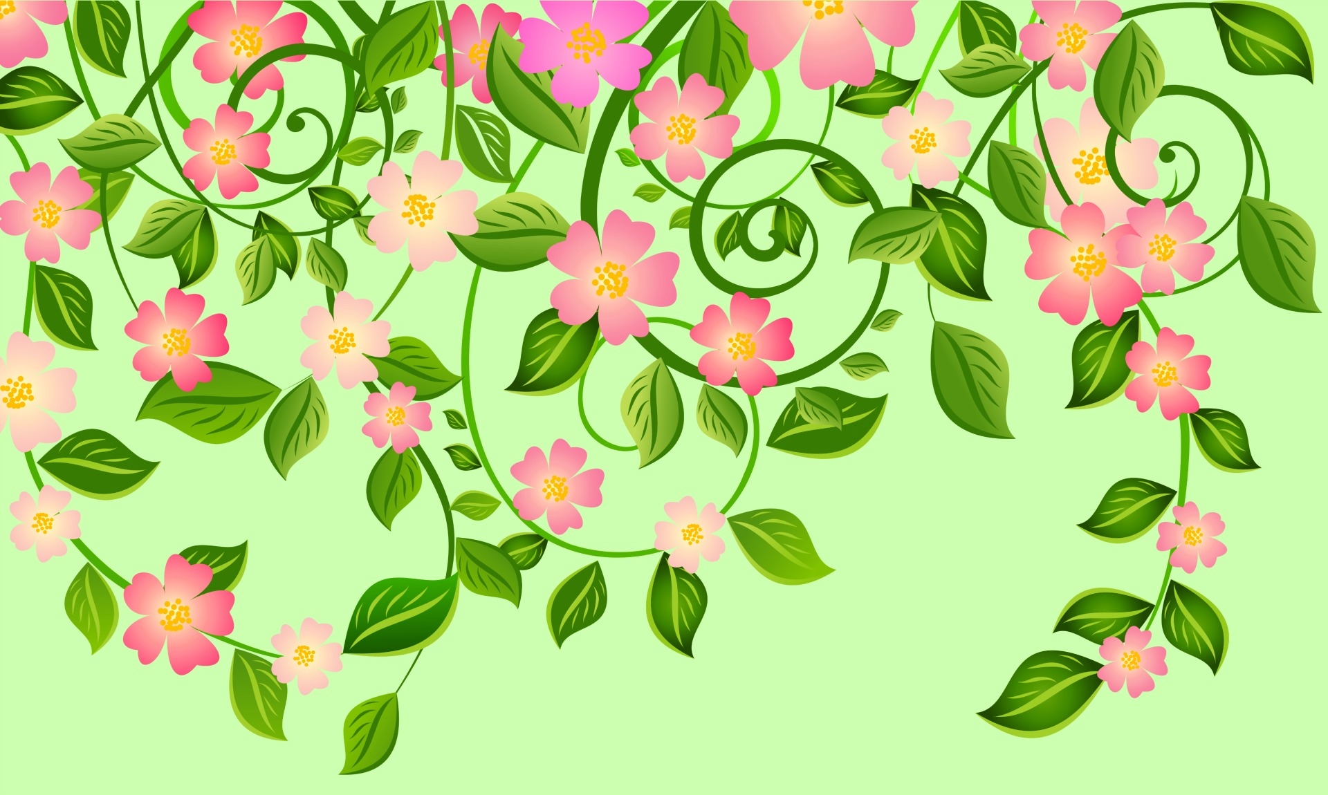 Download Pink Flower Spring Vine Leaf Artistic Flower HD Wallpaper