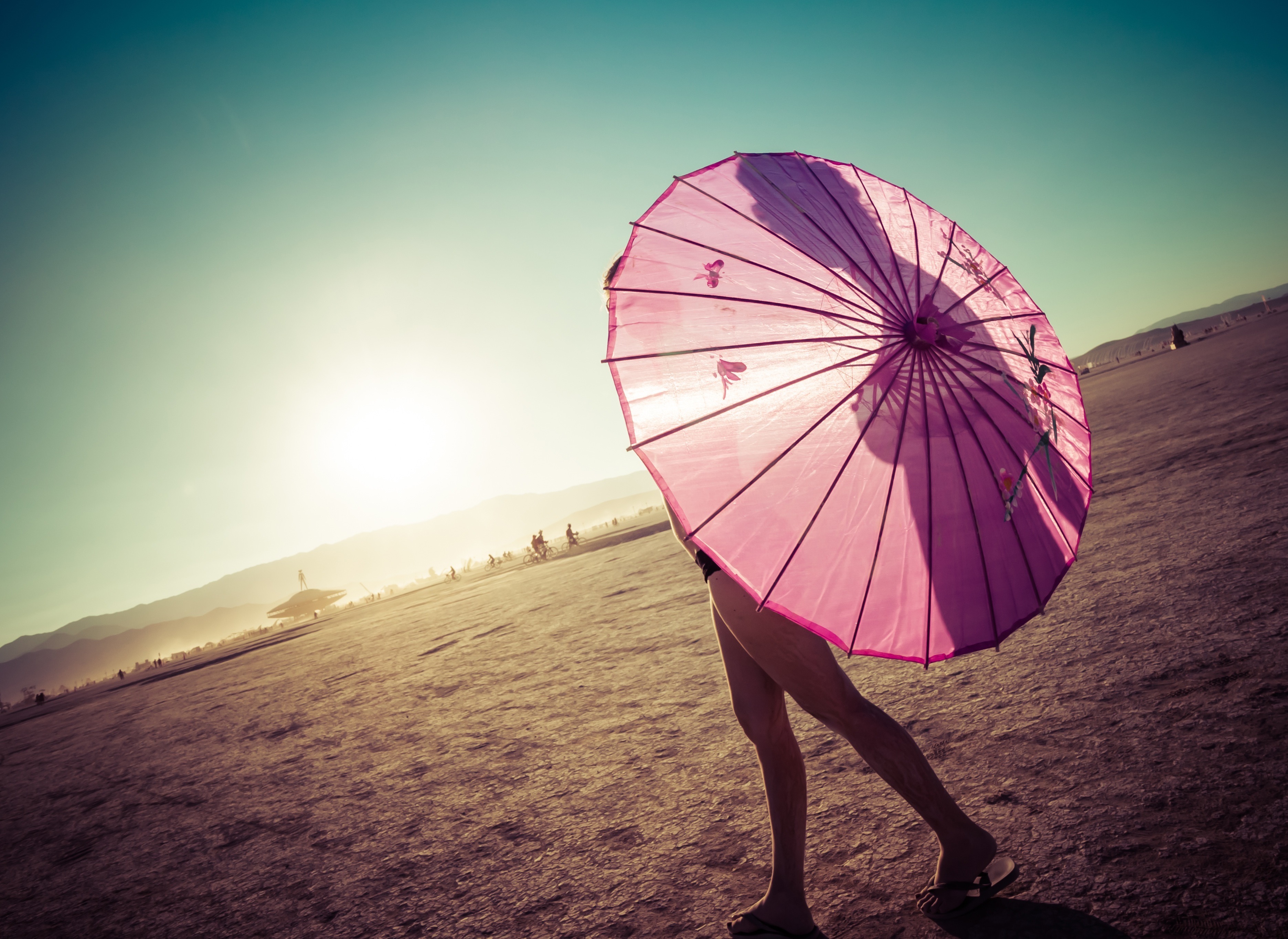 Download Silhouette Summer Photography Umbrella HD Wallpaper