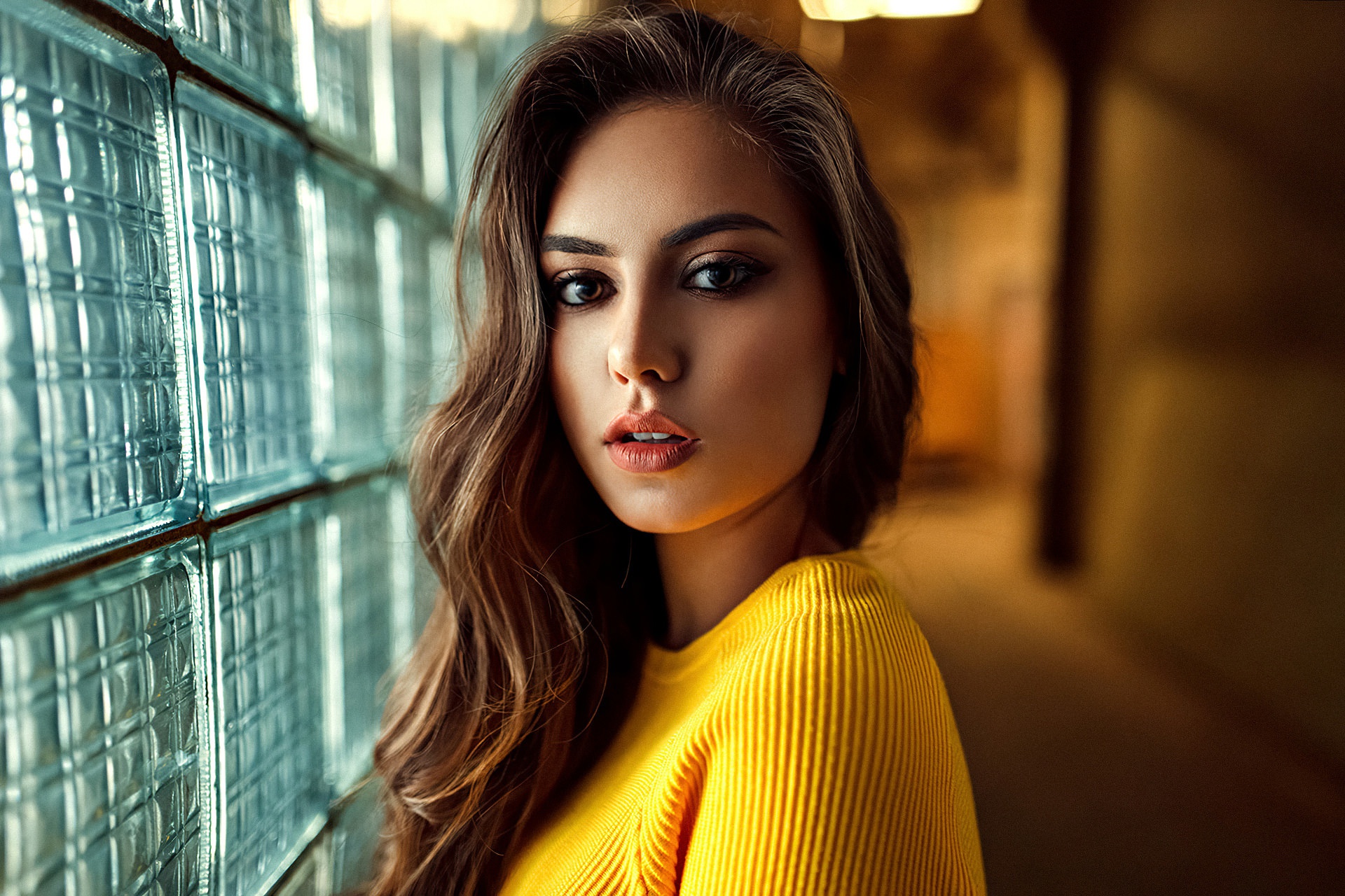 Download Brown Eyes Woman Model HD Wallpaper by Kirill Averyanov