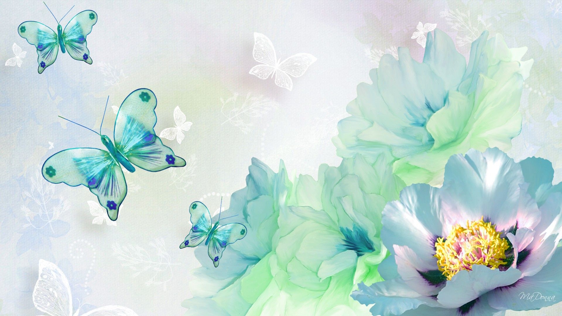 Download Pastel Flower Artistic Butterfly HD Wallpaper by Ma Donna