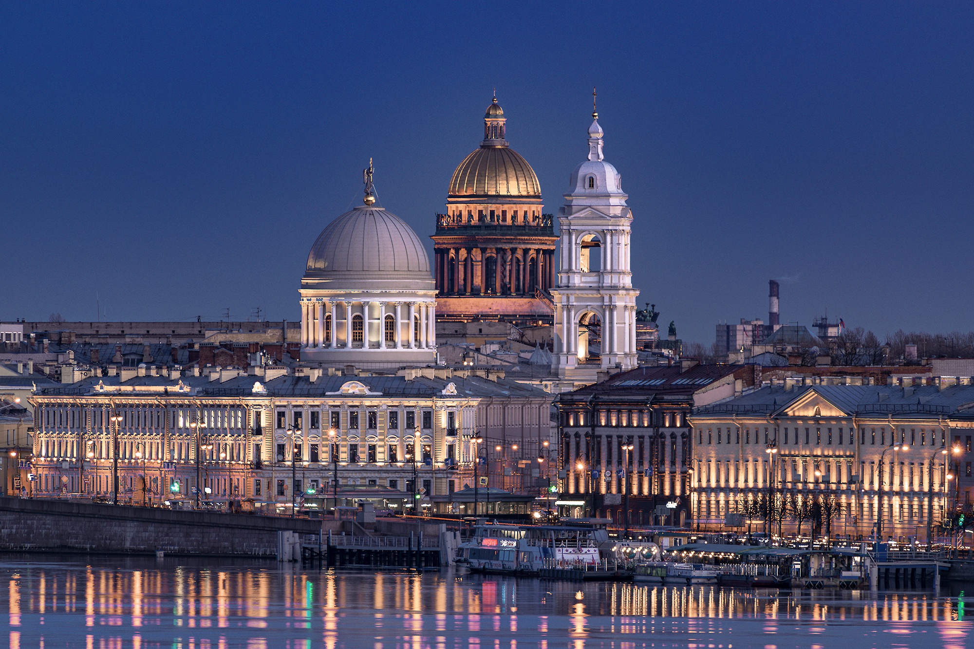Download Russia Dome Architecture Evening River City Saint Isaac's