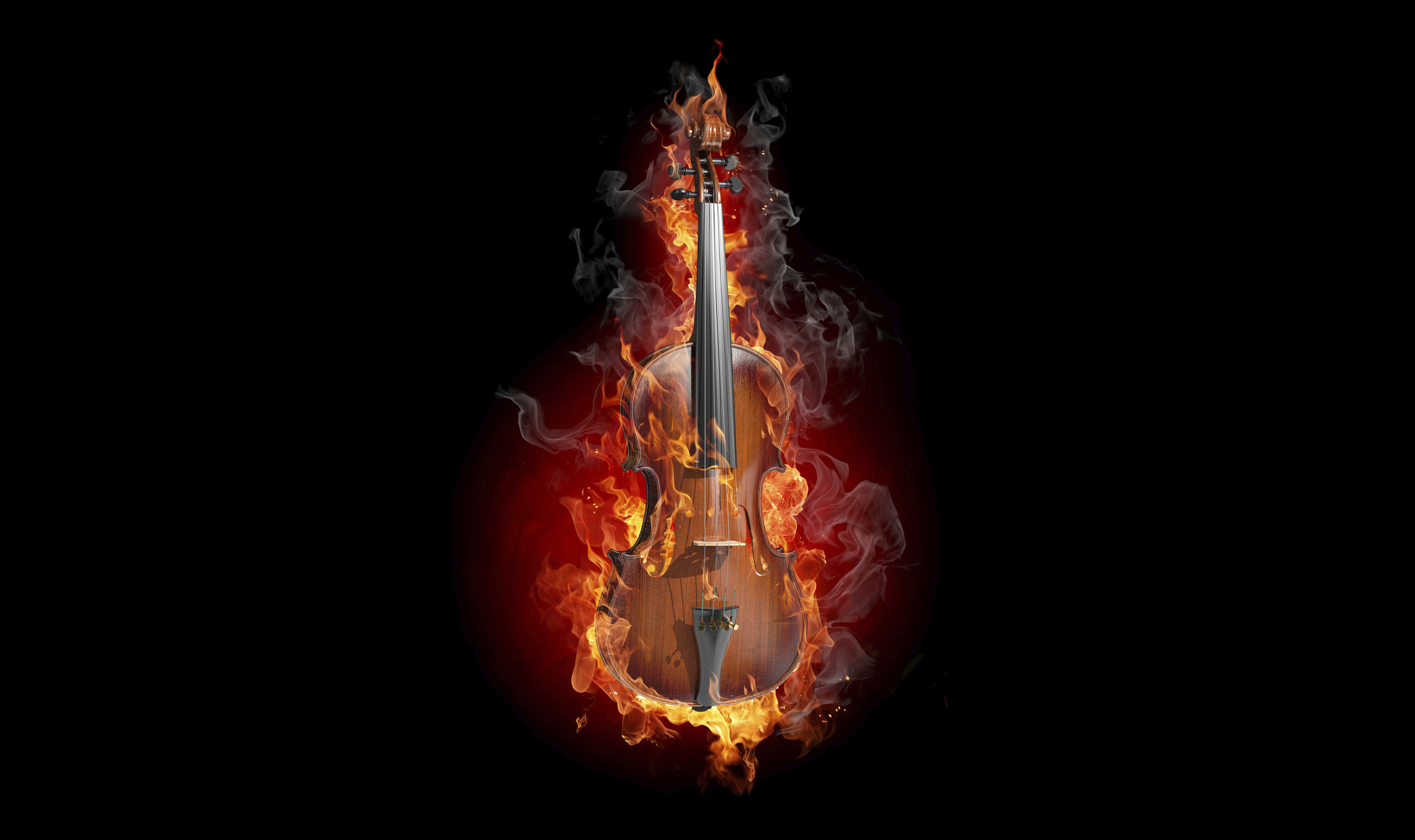 Fiery Violin! 4k Ultra HD Wallpaper Hintergrund 4400x2612 ID