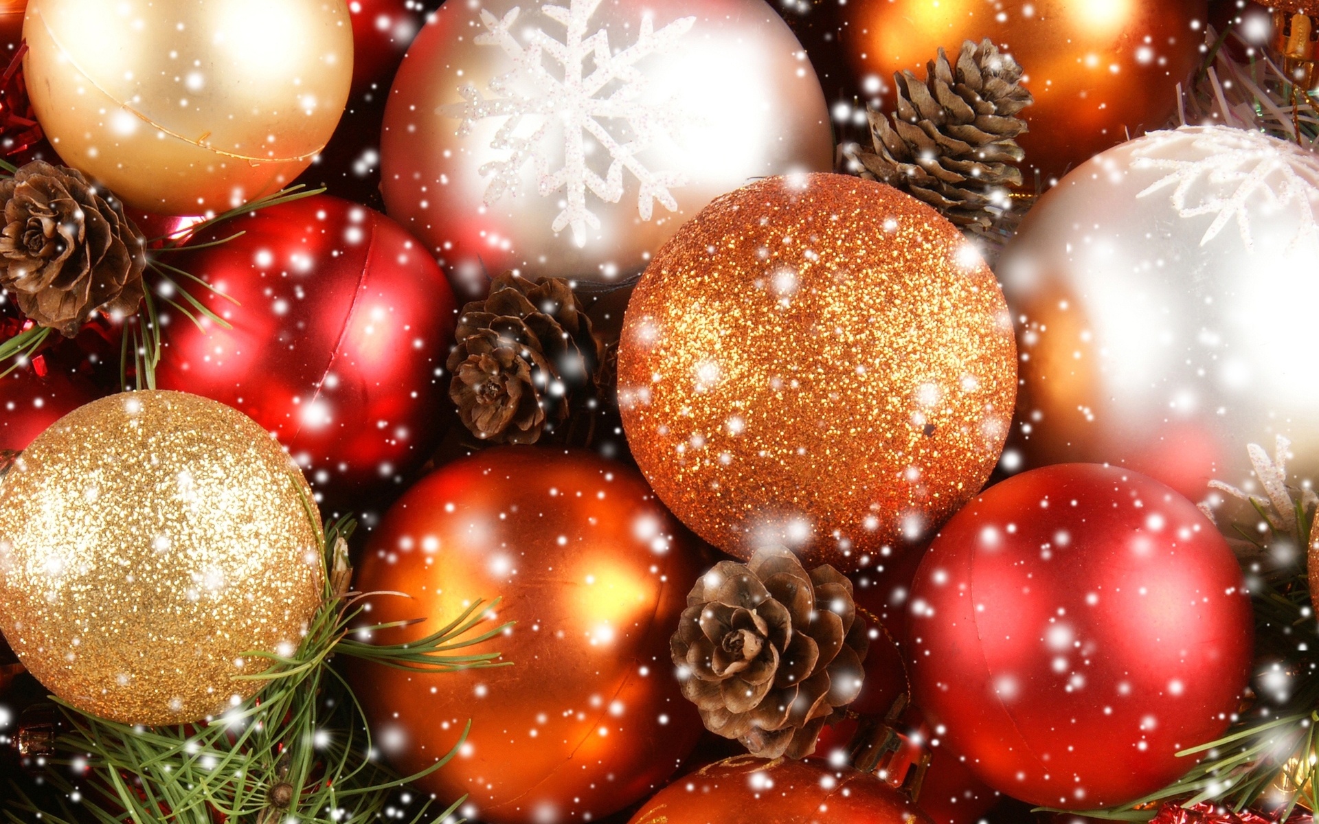 HD Wallpaper of Festive Christmas Ornaments and Holiday Cheer