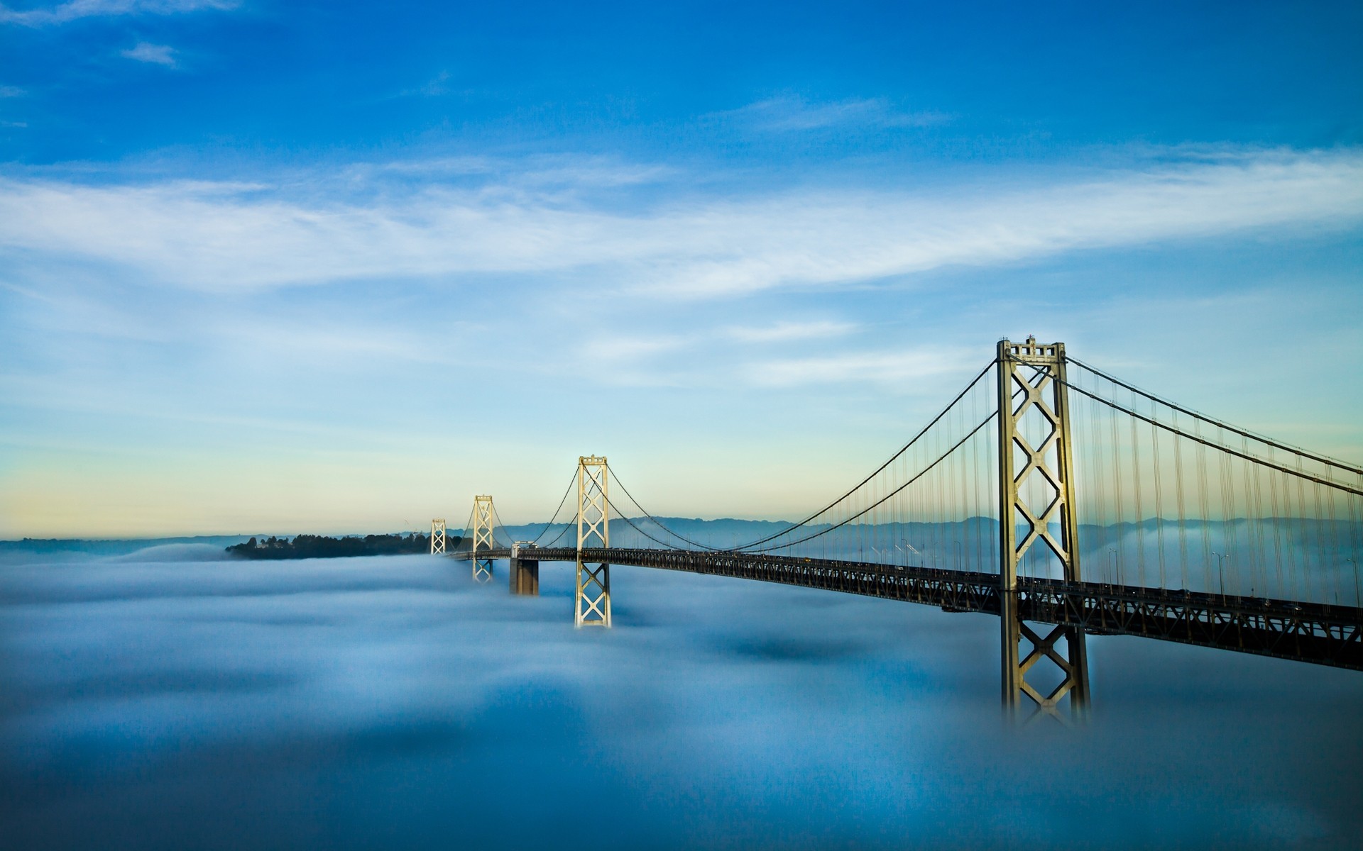 Download San Francisco Man Made Bay Bridge HD Wallpaper