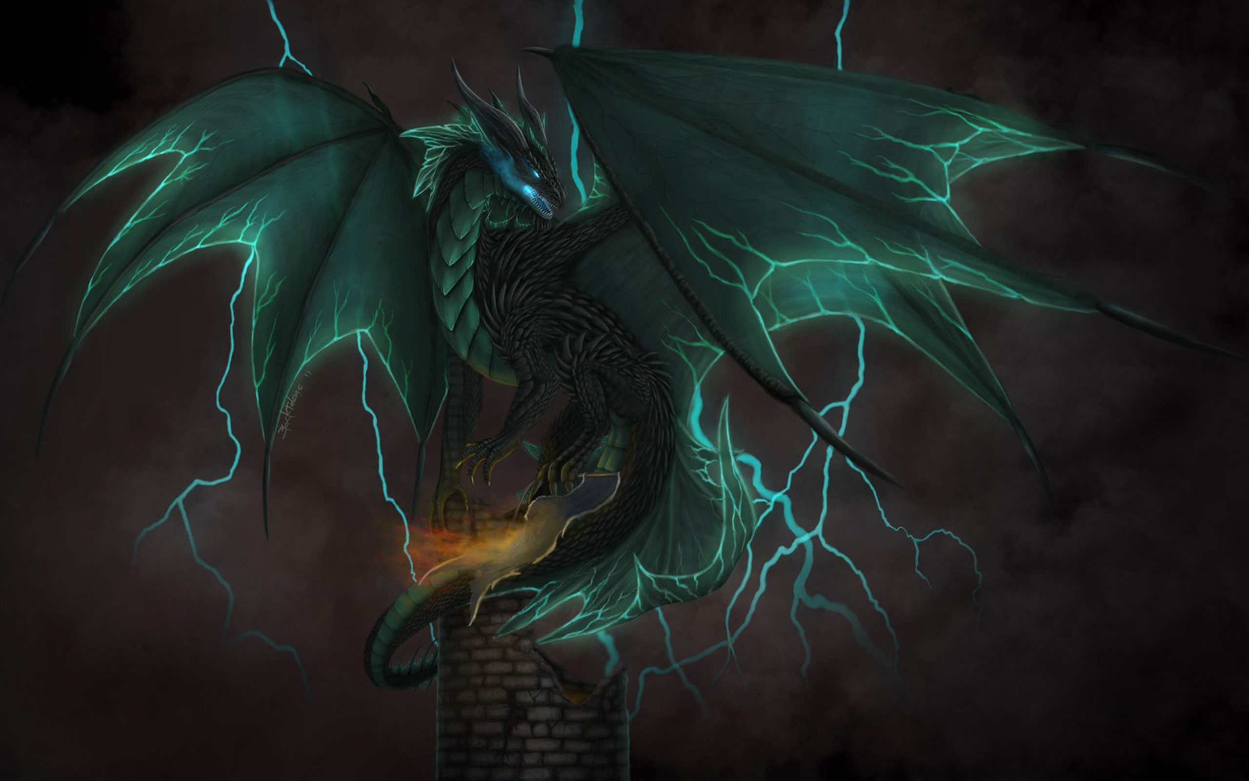 Electric Fantasy Dragon HD Wallpaper