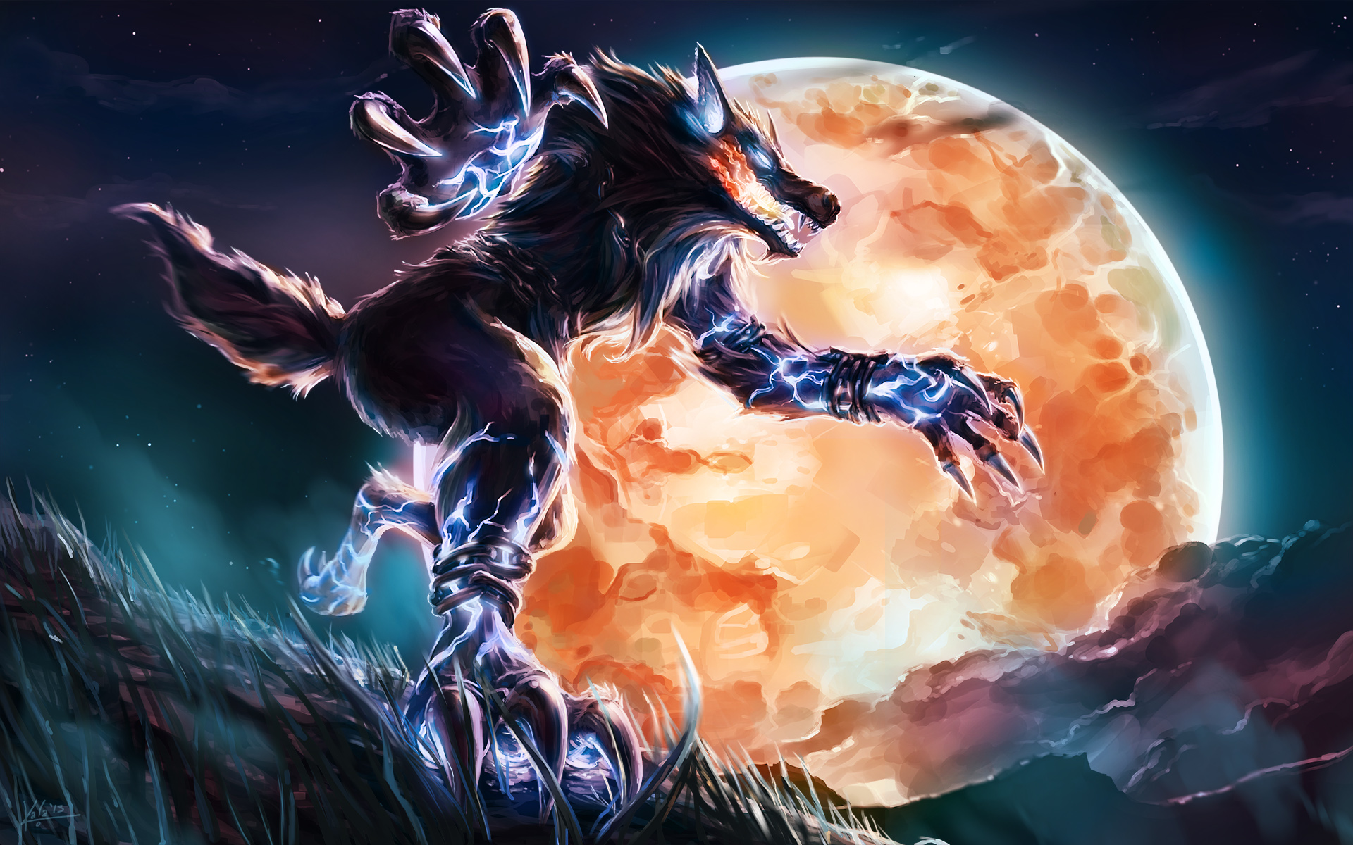 Moonlit Werewolf HD Wallpaper