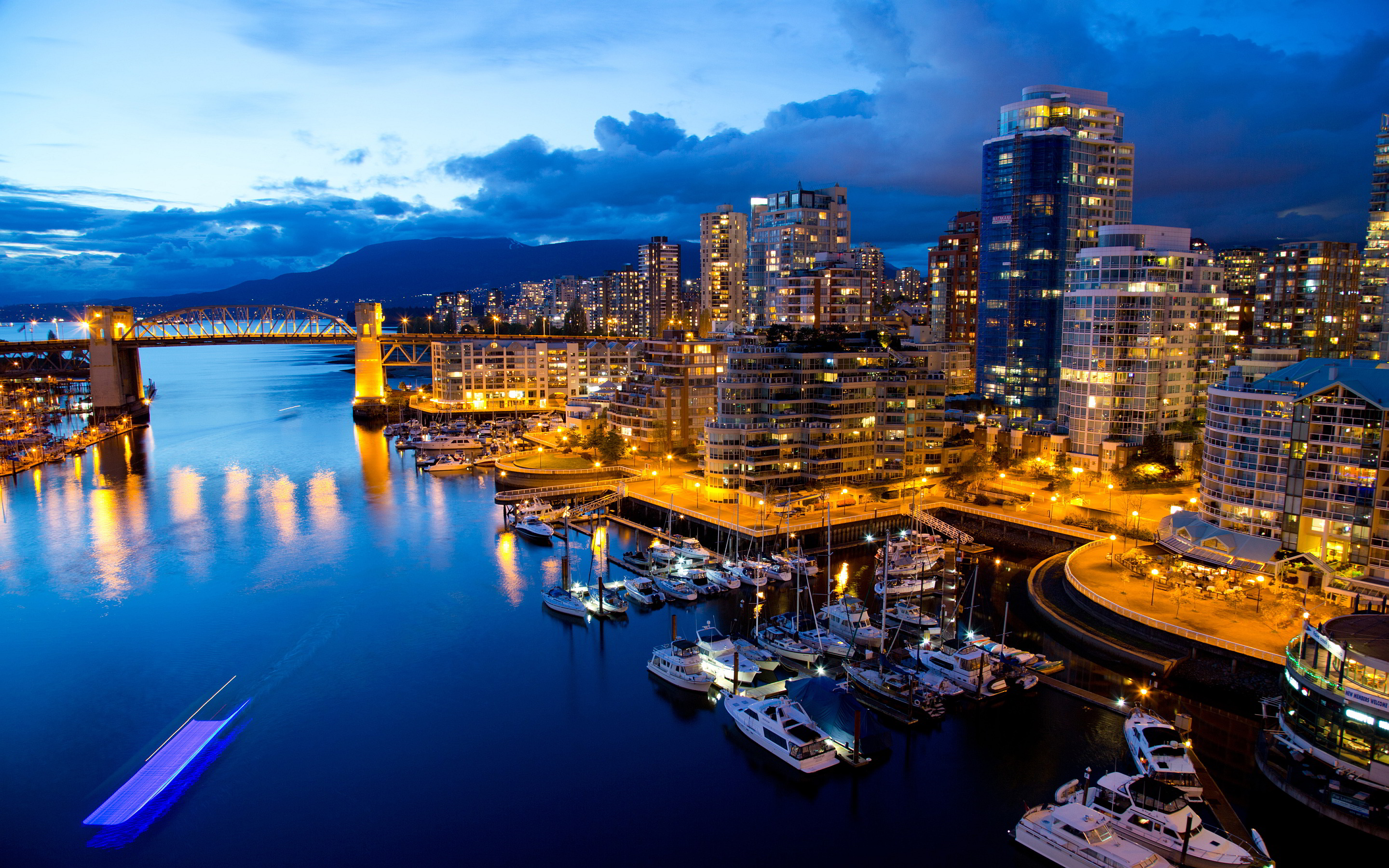 Vancouver Harbor Nightscape HD Wallpaper