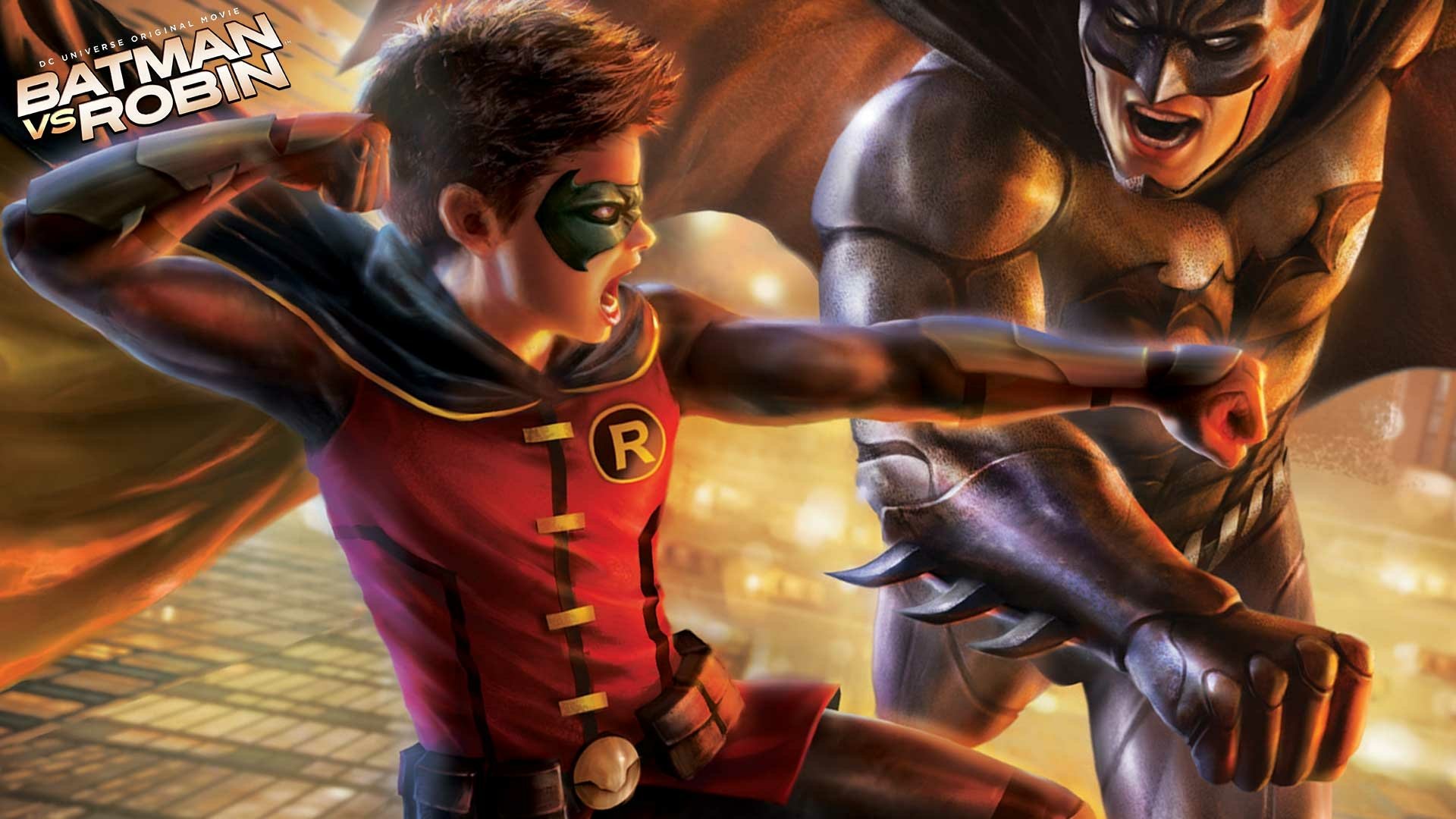Batman vs. Robin HD Wallpaper Background Image