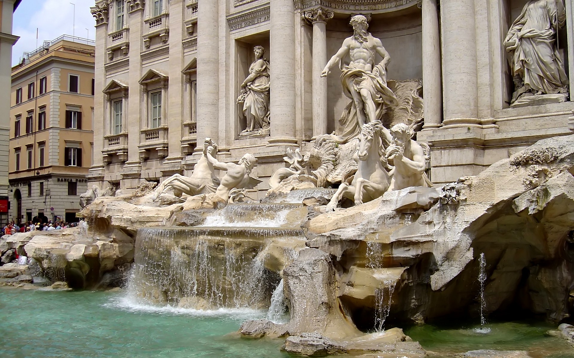 Download Sculpture Rome Italy Man Made Trevi Fountain HD Wallpaper