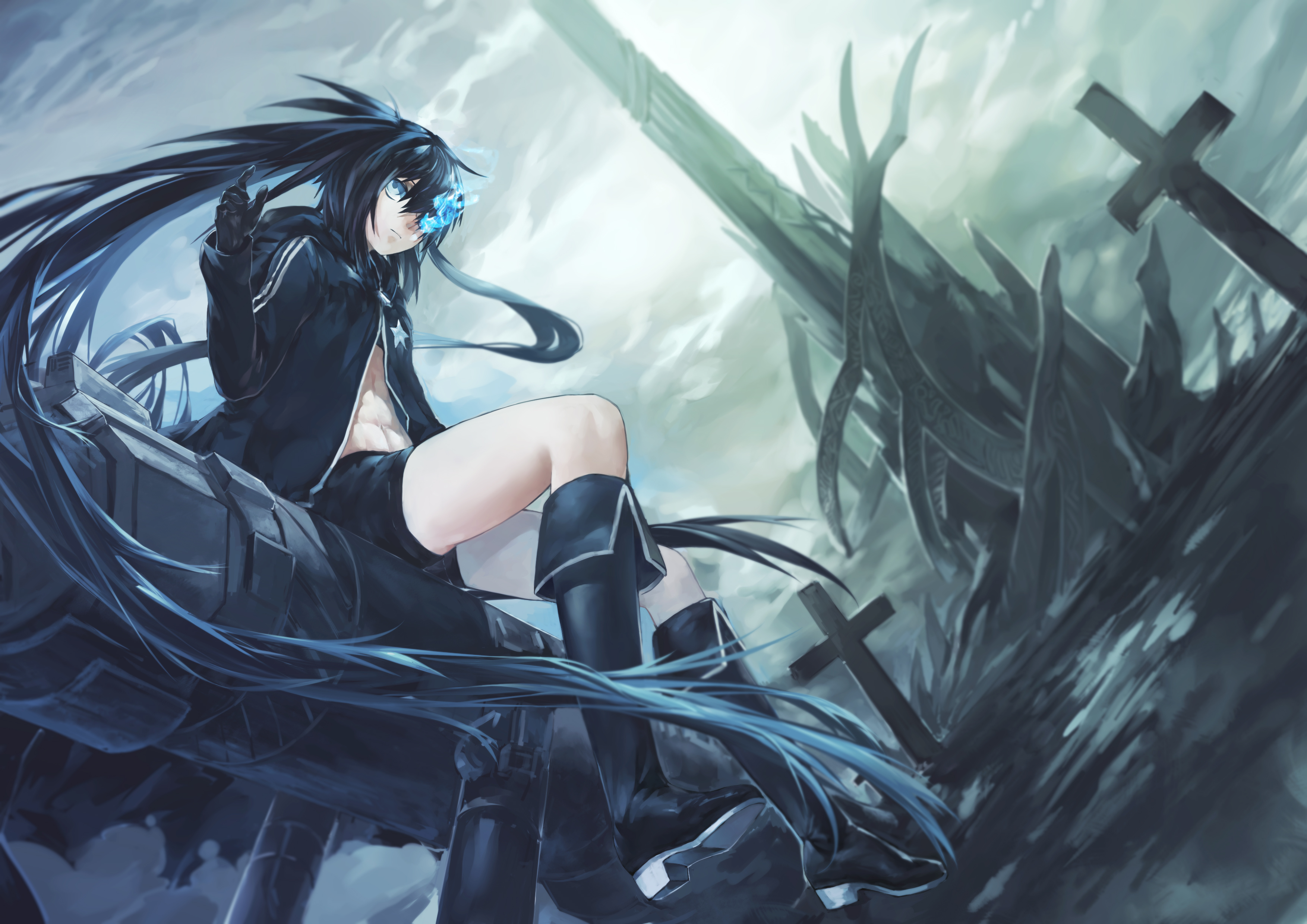 Black Rock Shooter HD Wallpaper by Mato Kuroi by azomo