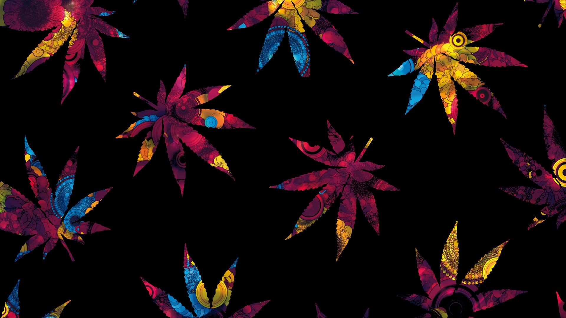 Download Colorful Colors Leaf Artistic Marijuana HD Wallpaper