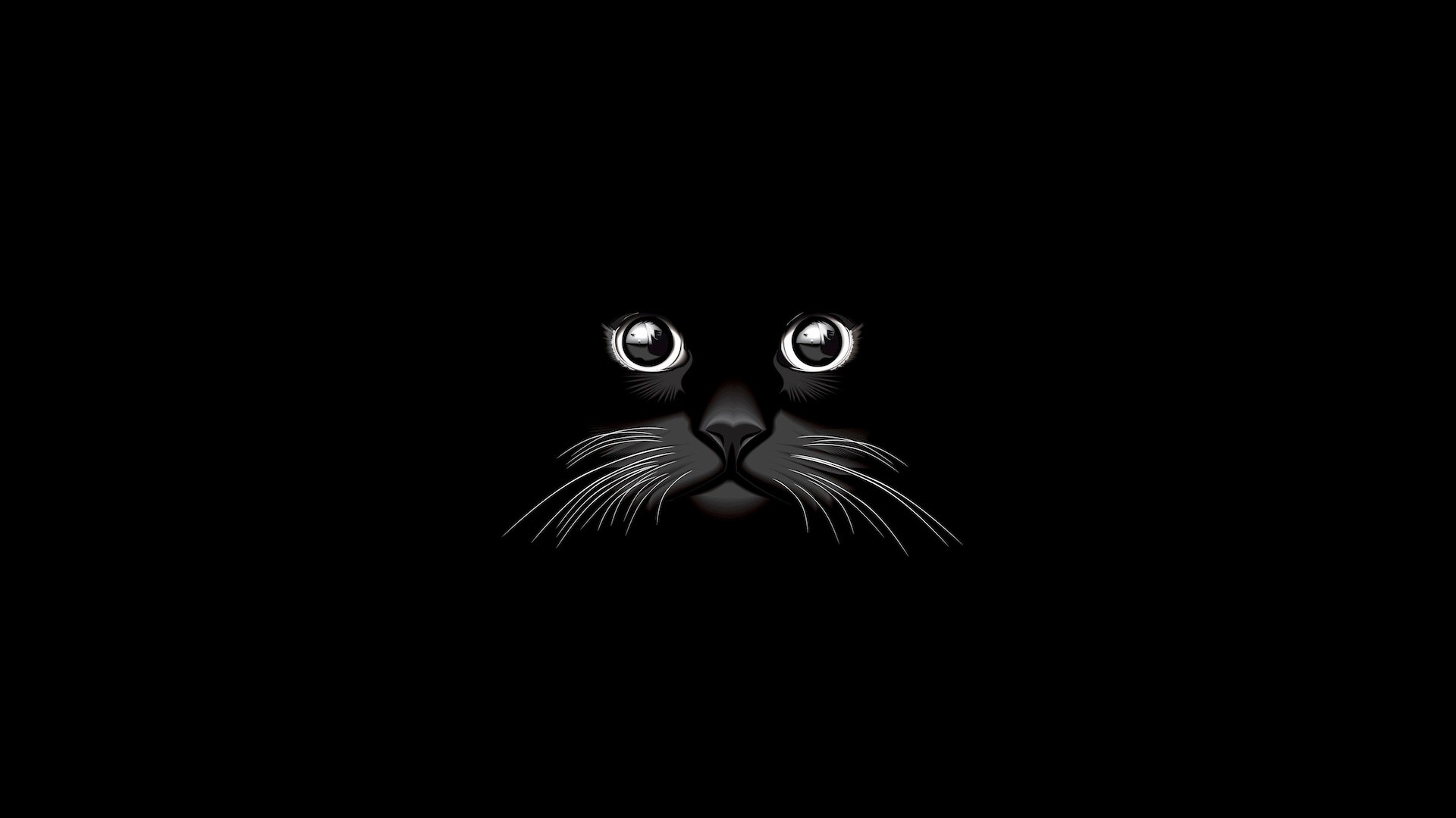 Download Minimalist Black Cat Animal Artistic HD Wallpaper