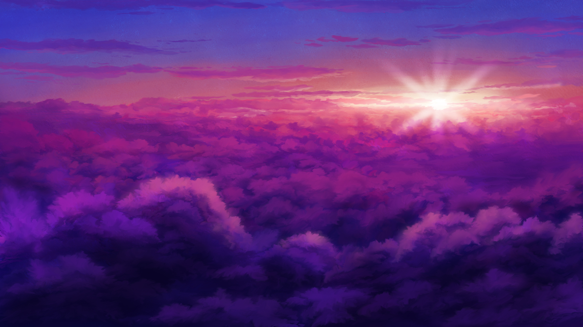 Reflective Skies Anime HD Wallpaper by さき