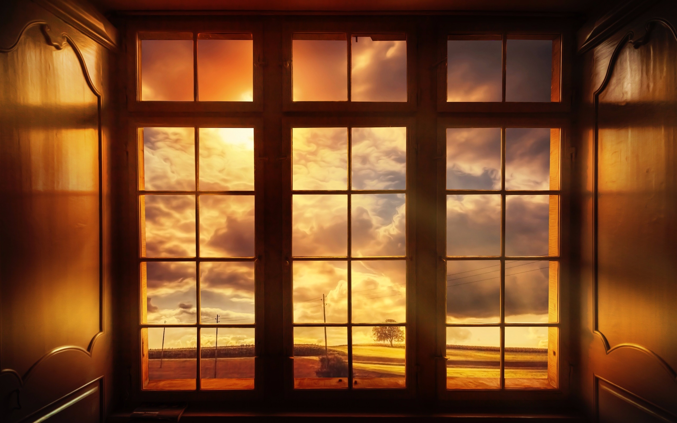 Download Cloud Sunset Artistic Window HD Wallpaper