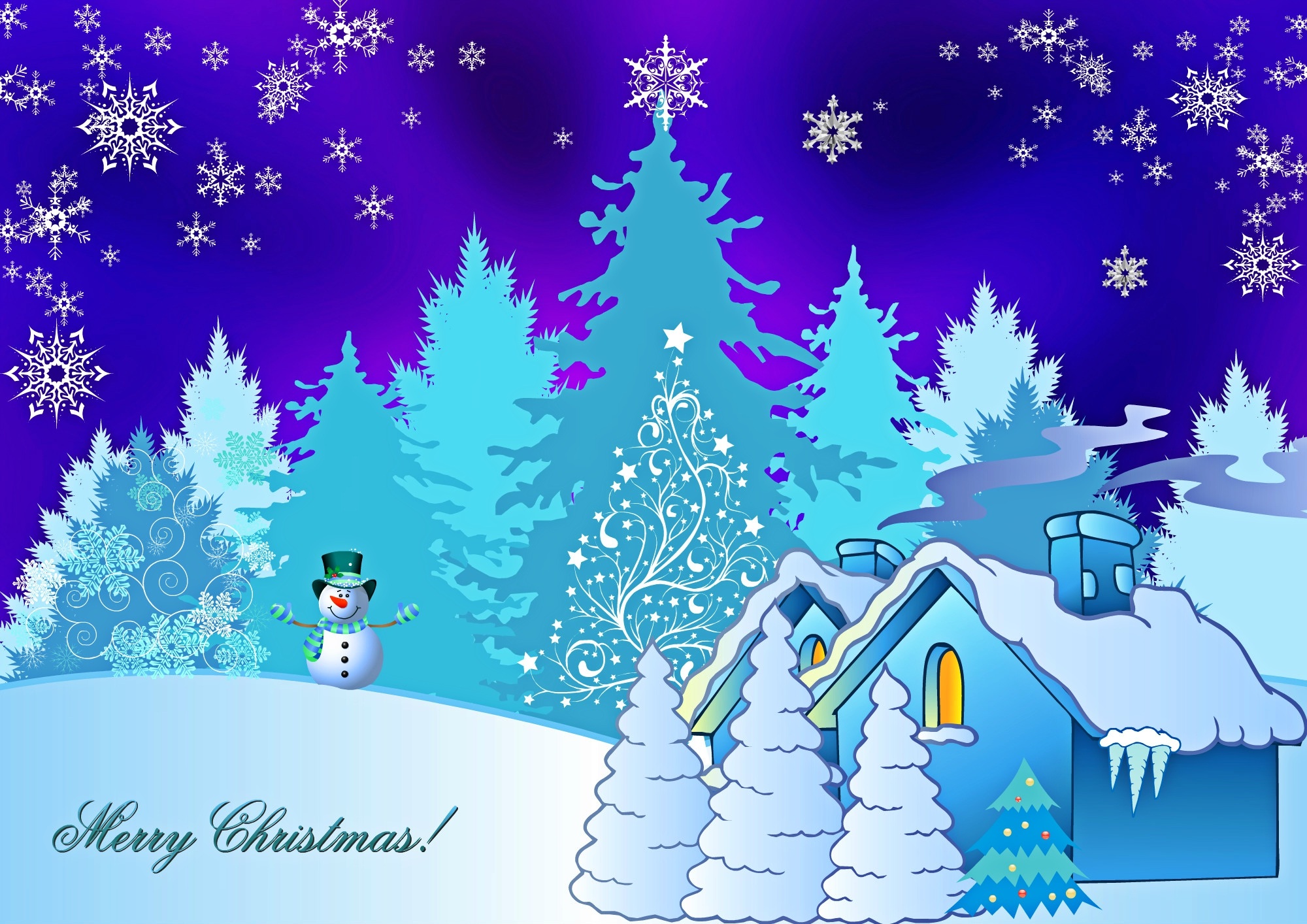 Merry Christmas Winter Christmas Winter Wonderland HD Wallpaper Background Image 2000x1414