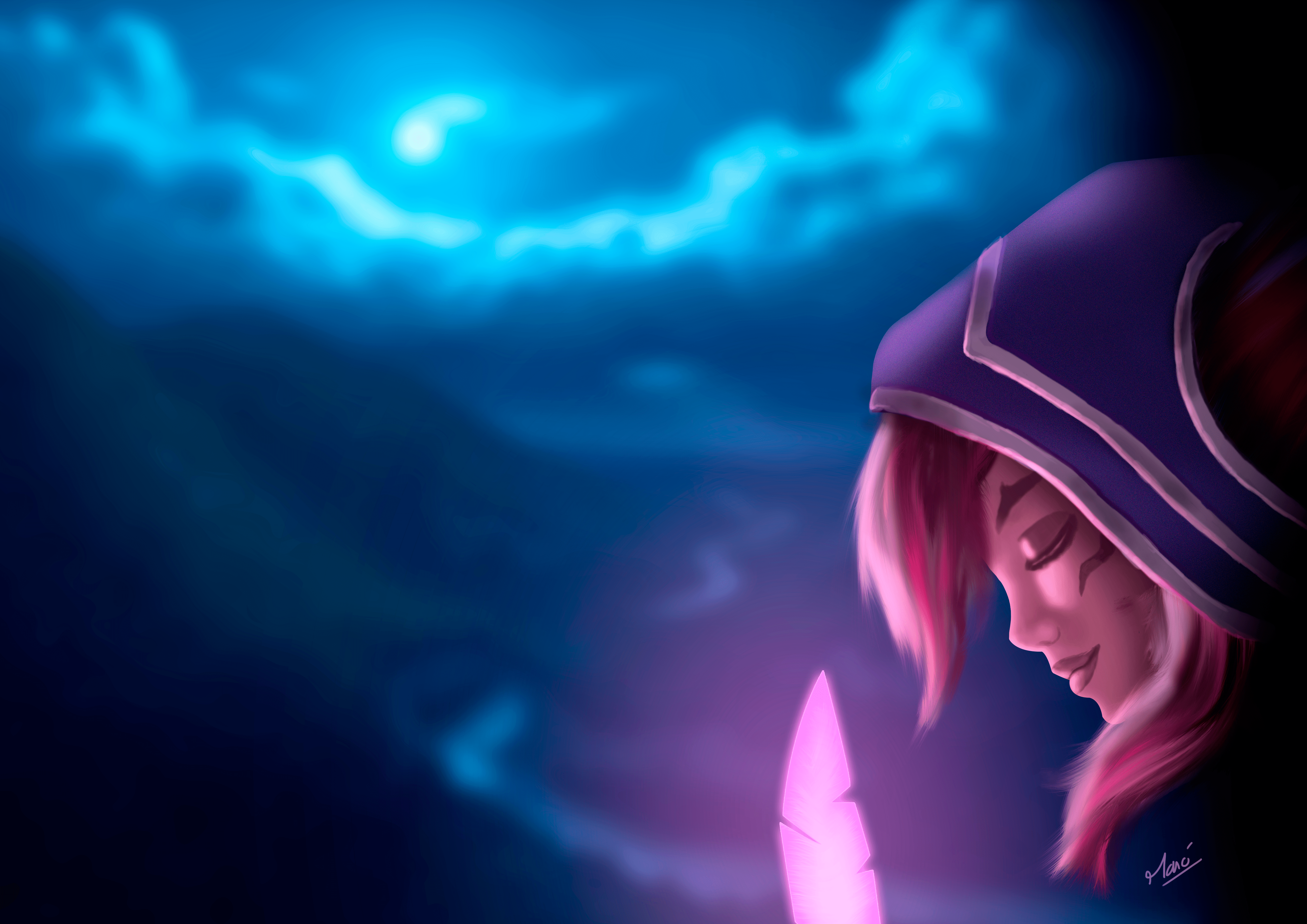 Xayah painting 4k Ultra HD Wallpaper Background Image 4961x3508
