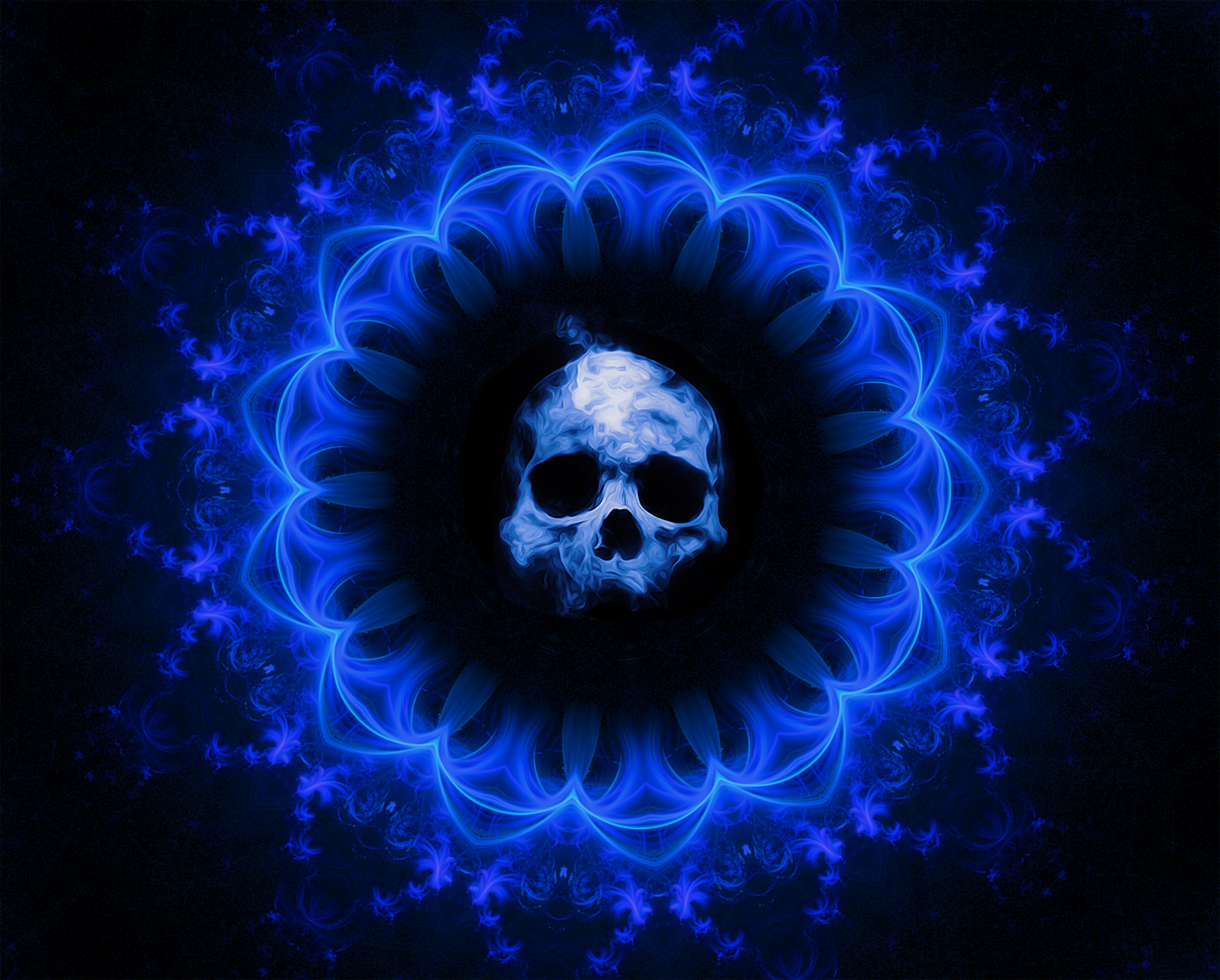 Blue Skull Wallpaper 4K