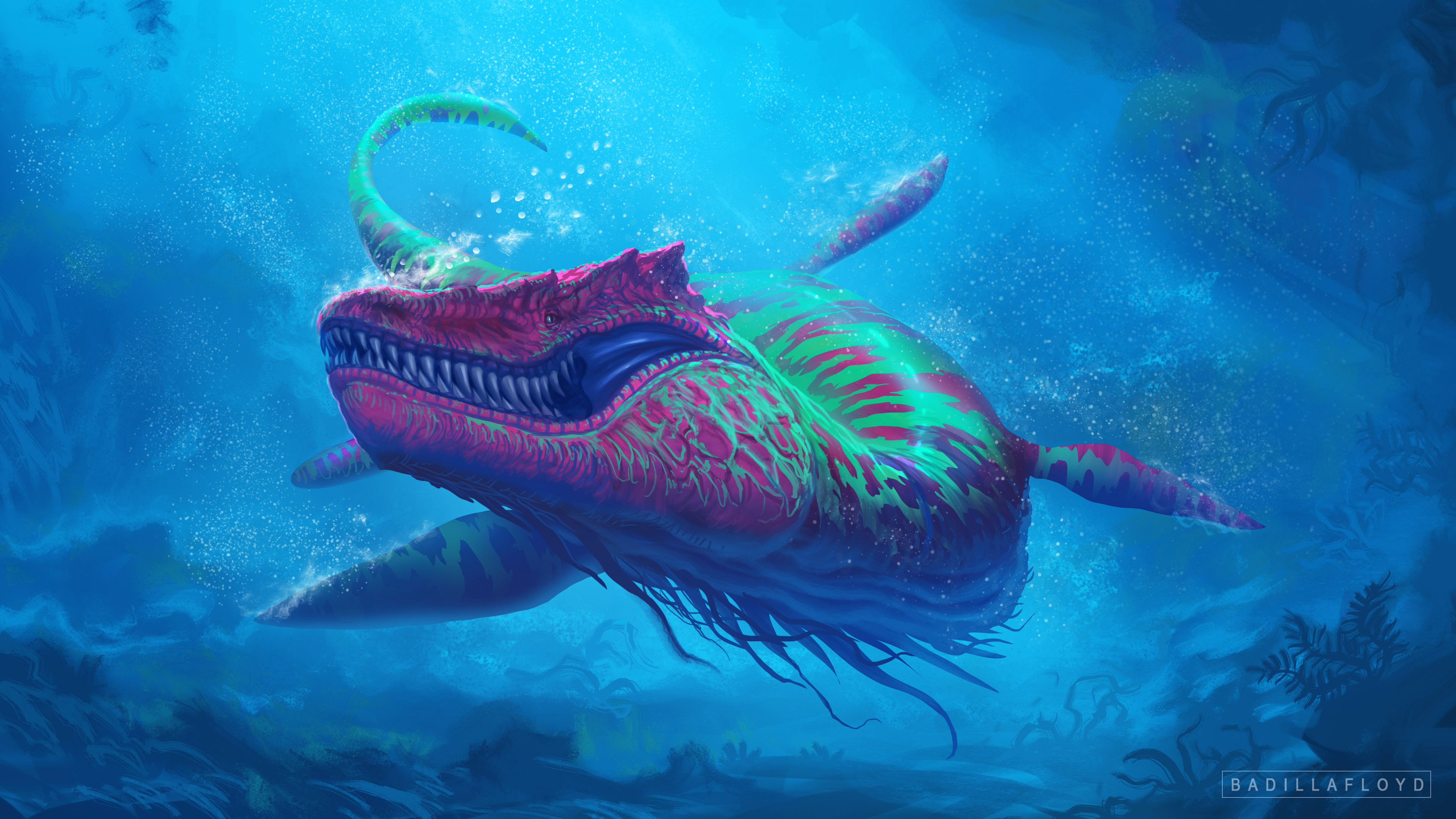 Download Underwater Creature Fantasy Sea Monster 4k Ultra HD Wallpaper